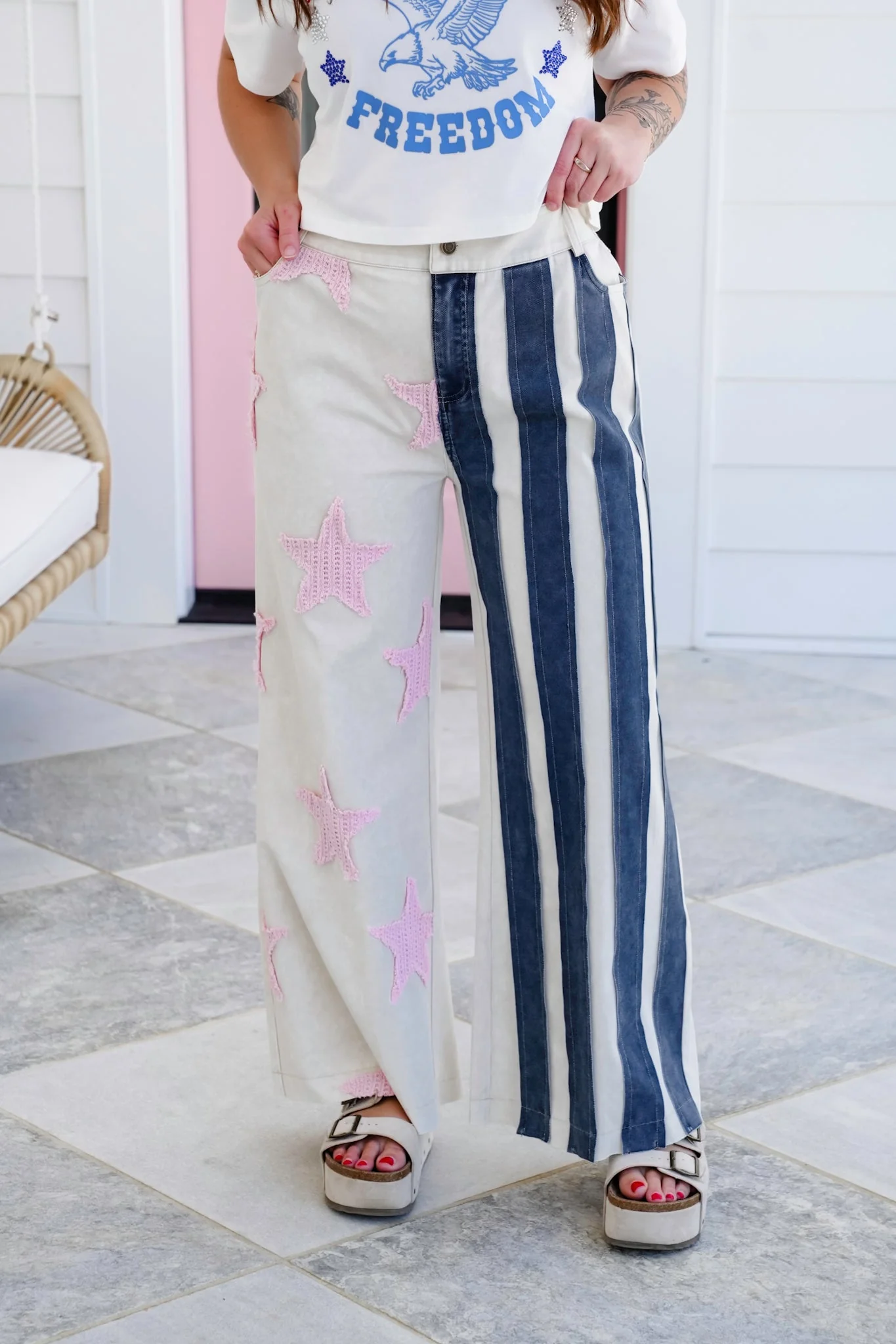 American Flag Patchwork Pants - Image 3