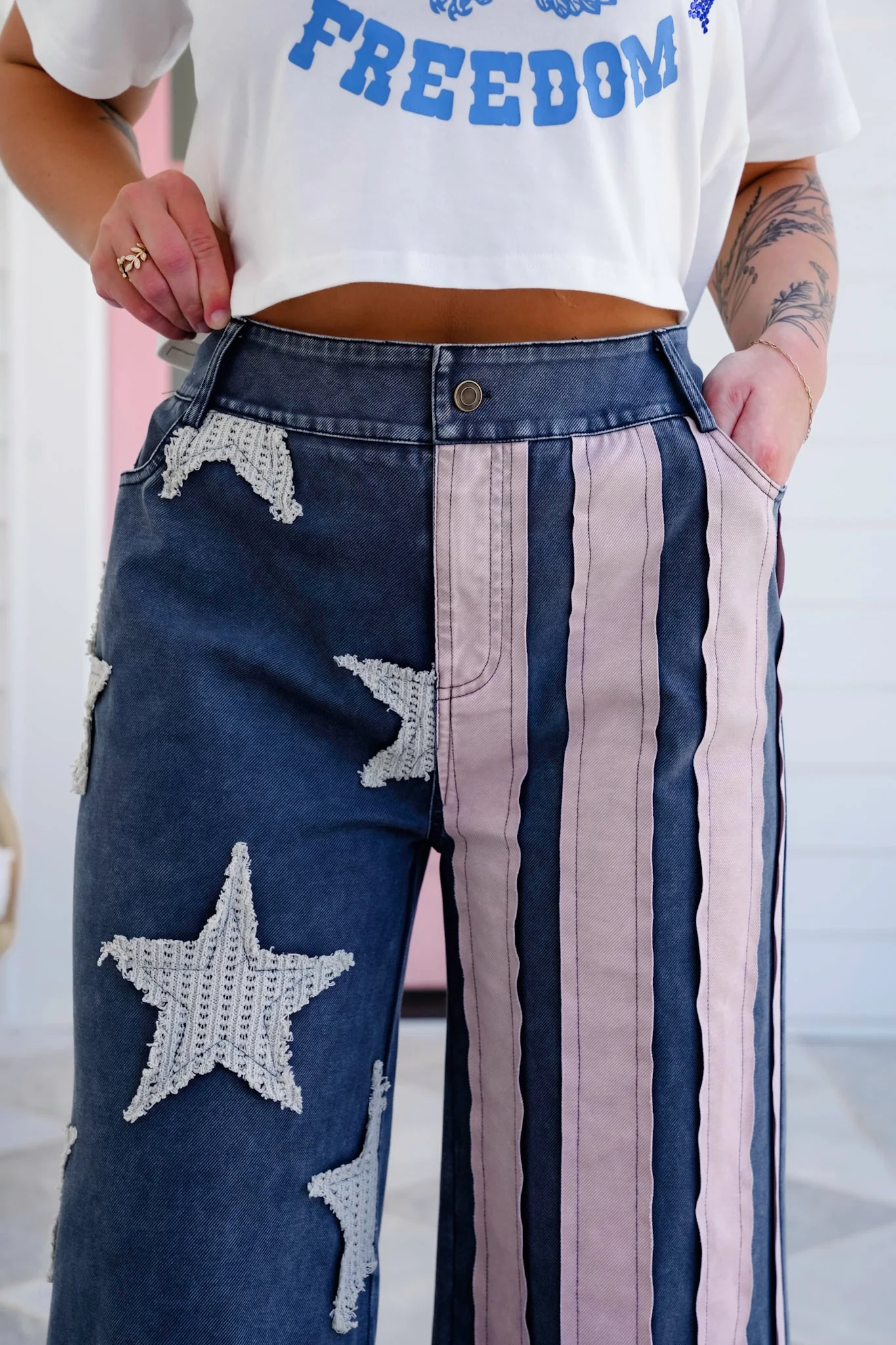 American Flag Patchwork Pants - Image 7