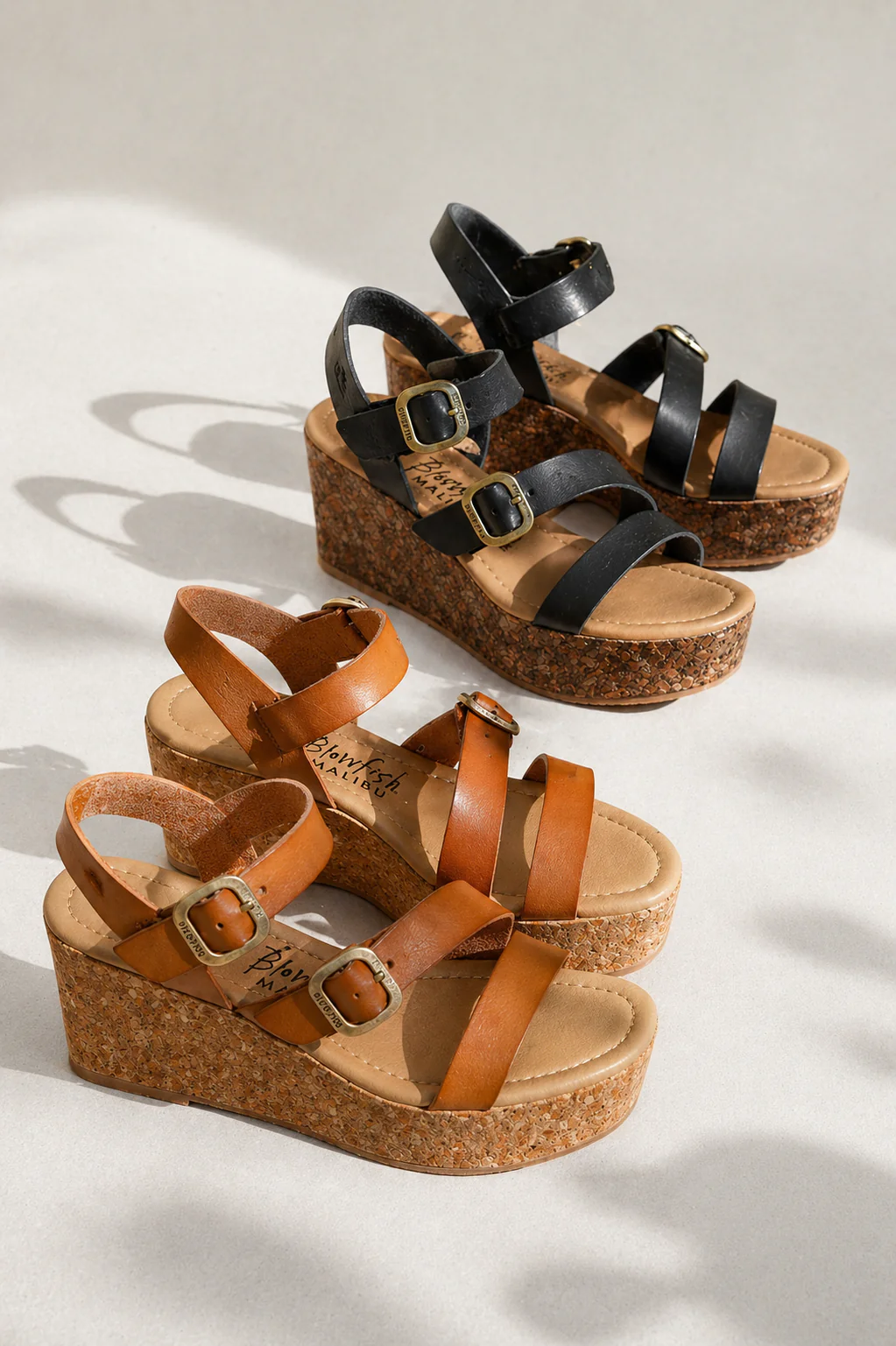 Blowfish Vegan Leather Cork Platform Wedge Sandal