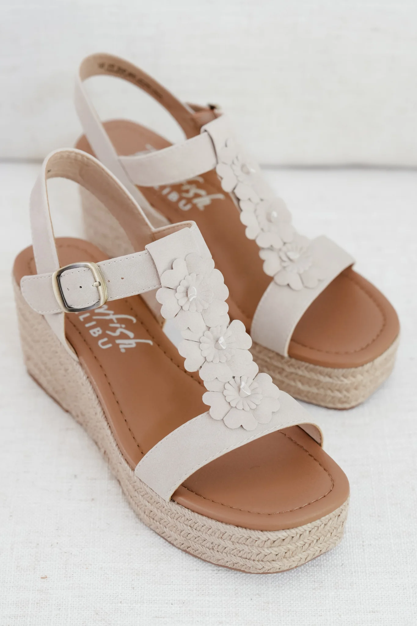 Blowfish Braided Raffia Platform Wedge Sandal with Floral Detail - Image 4