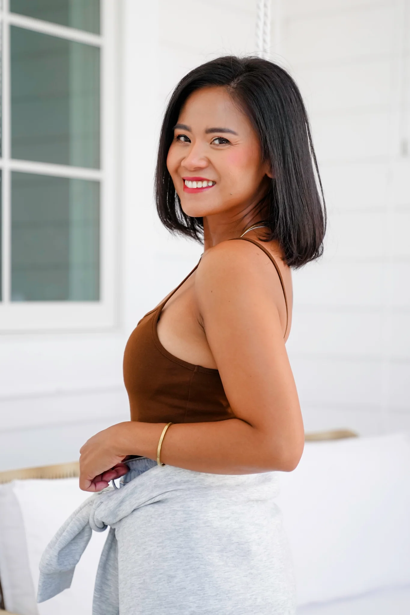 Brown V-Neck Cami Top - Image 3