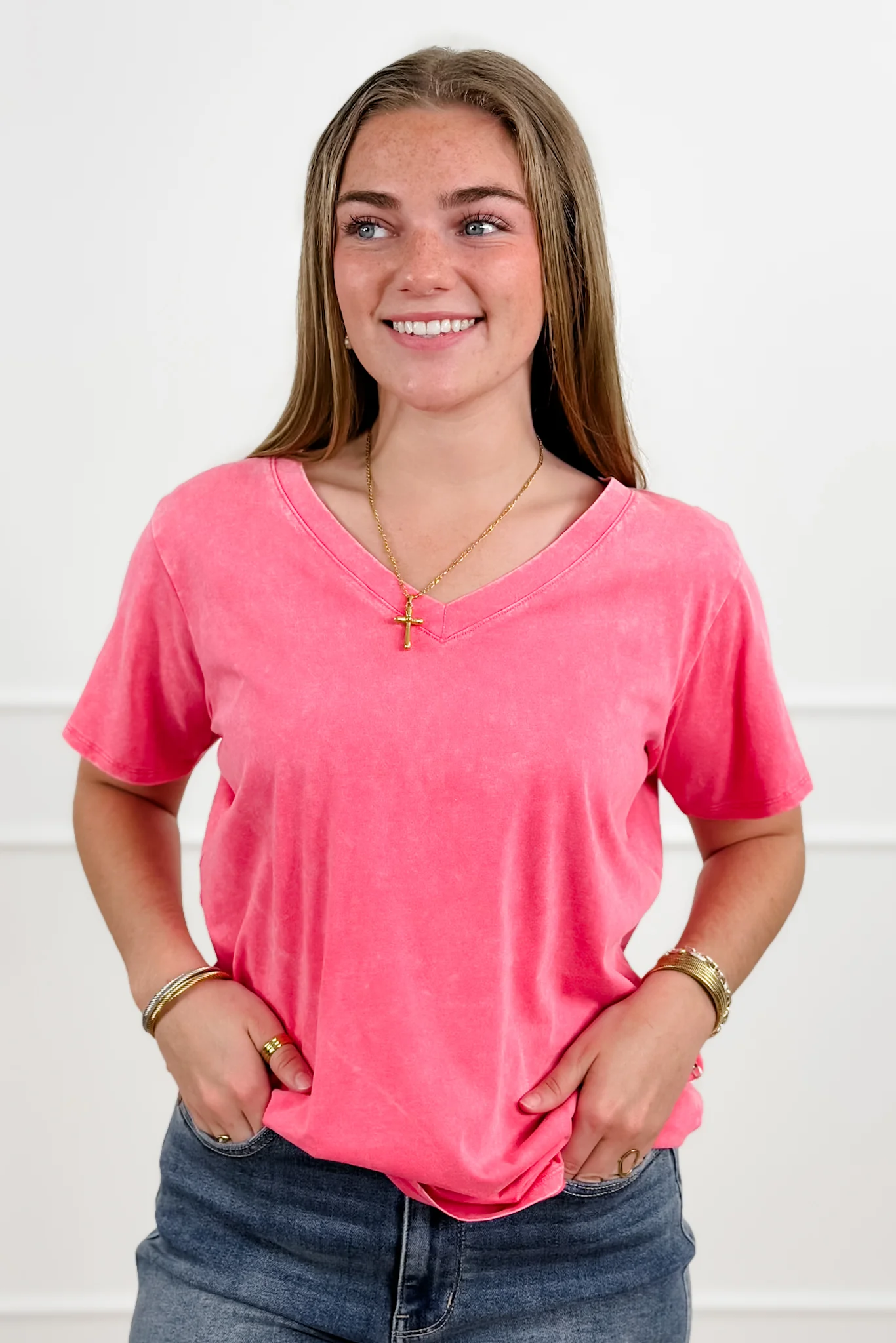 Door Buster! Zenana Washed Short Sleeve Top - Image 3