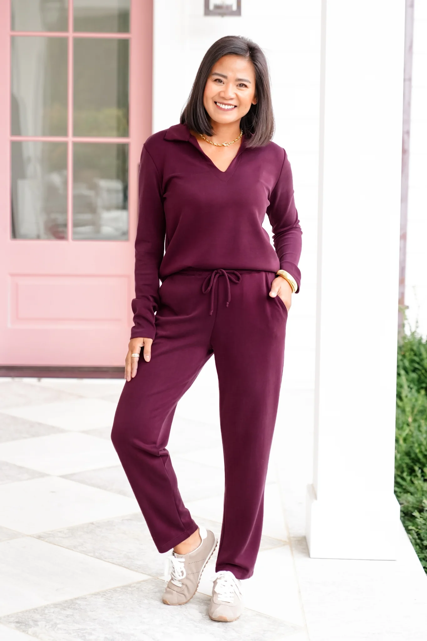 Elastic Waist Tapered Leg Pants - Image 9