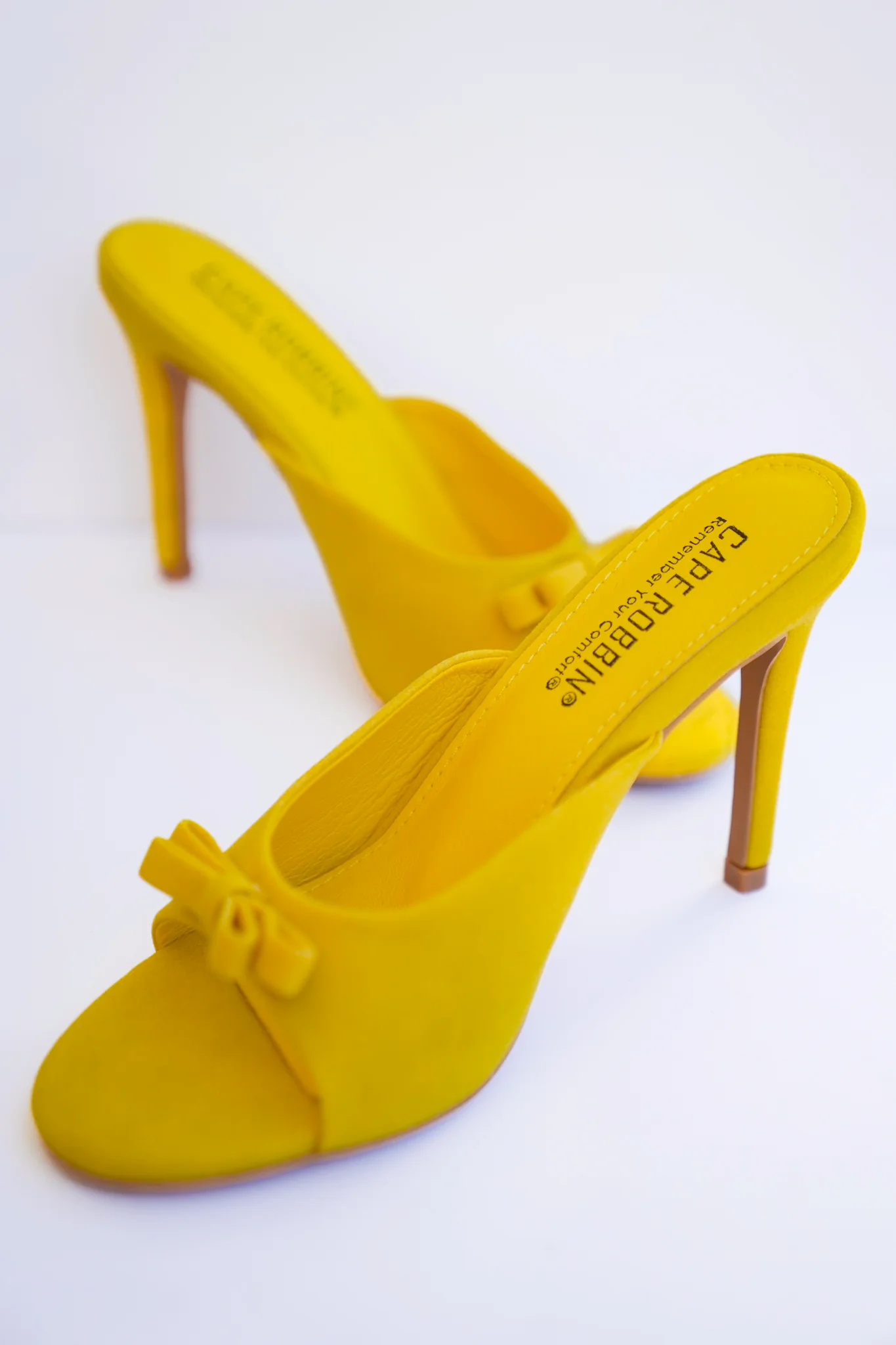 Elegant Open Toe Stiletto Mule Heels with Bow Accent - Image 6