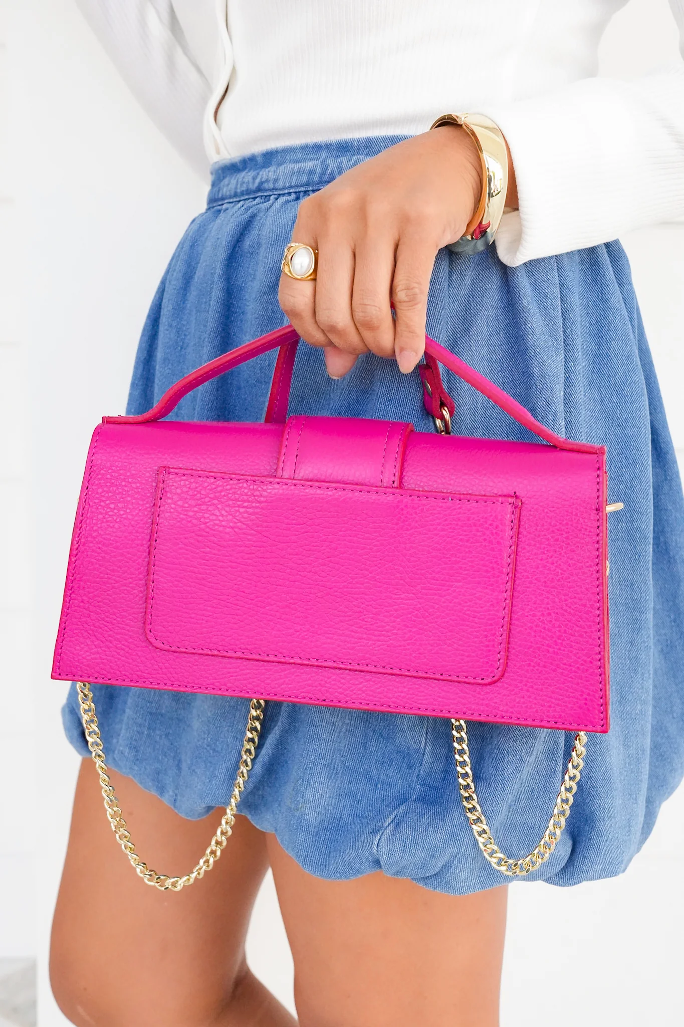 Genuine Italian Leather Satchel Bag - Image 3