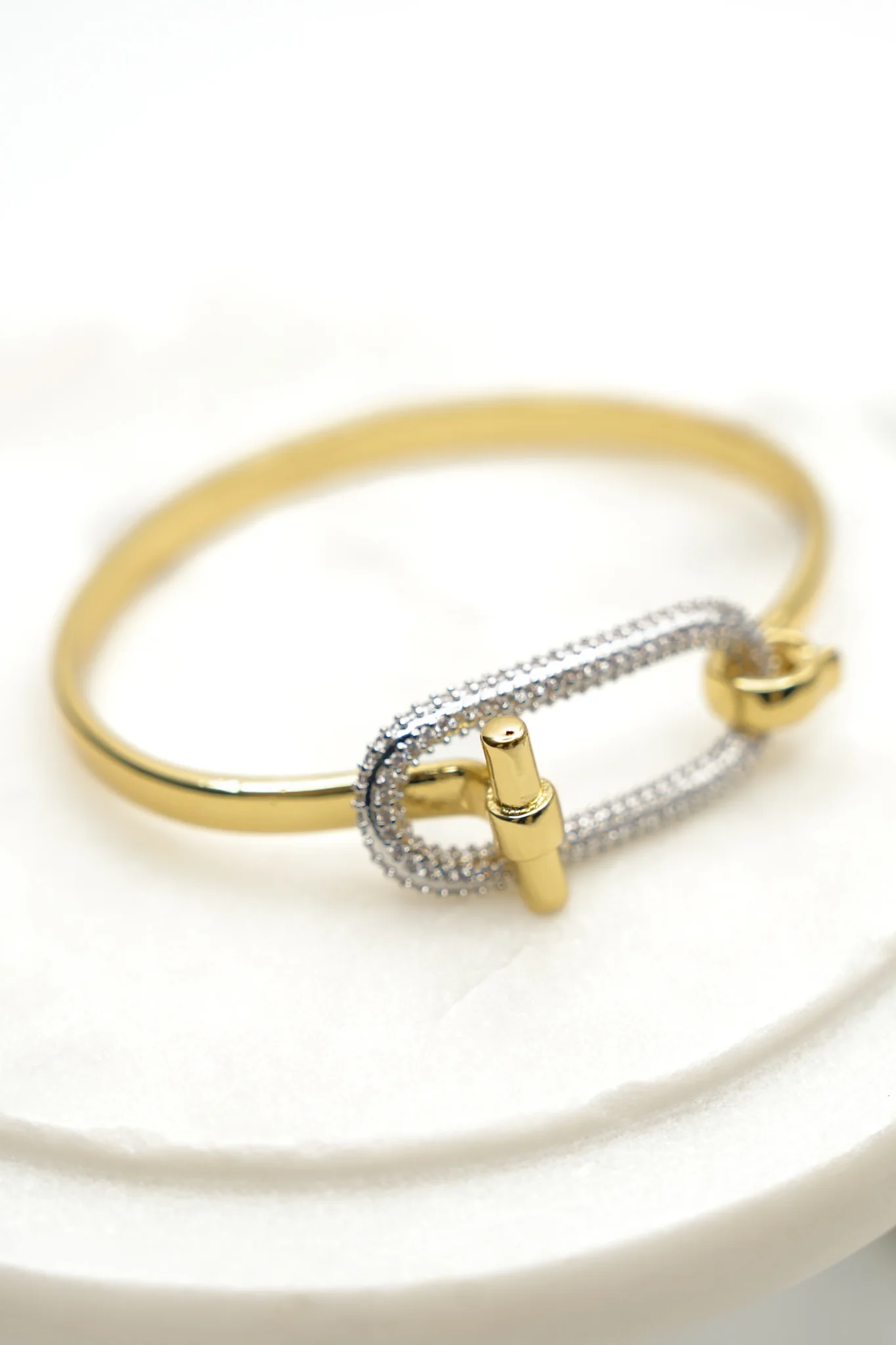 Golden Link Pave Bracelet