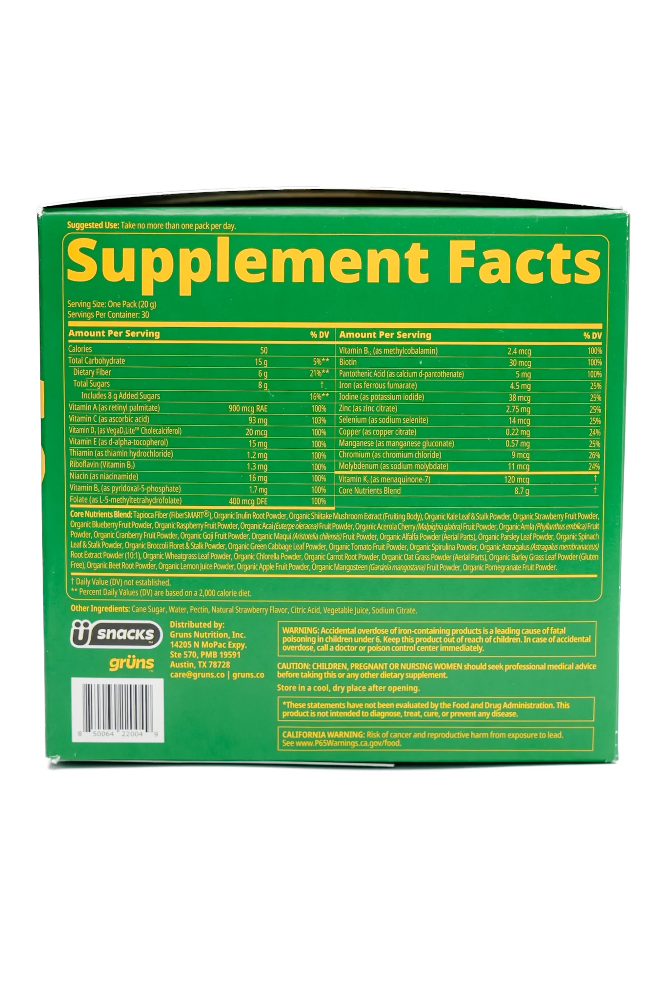 Restock! Grüns Adult Superfood Greens Gummies *Final Sale* - Image 5