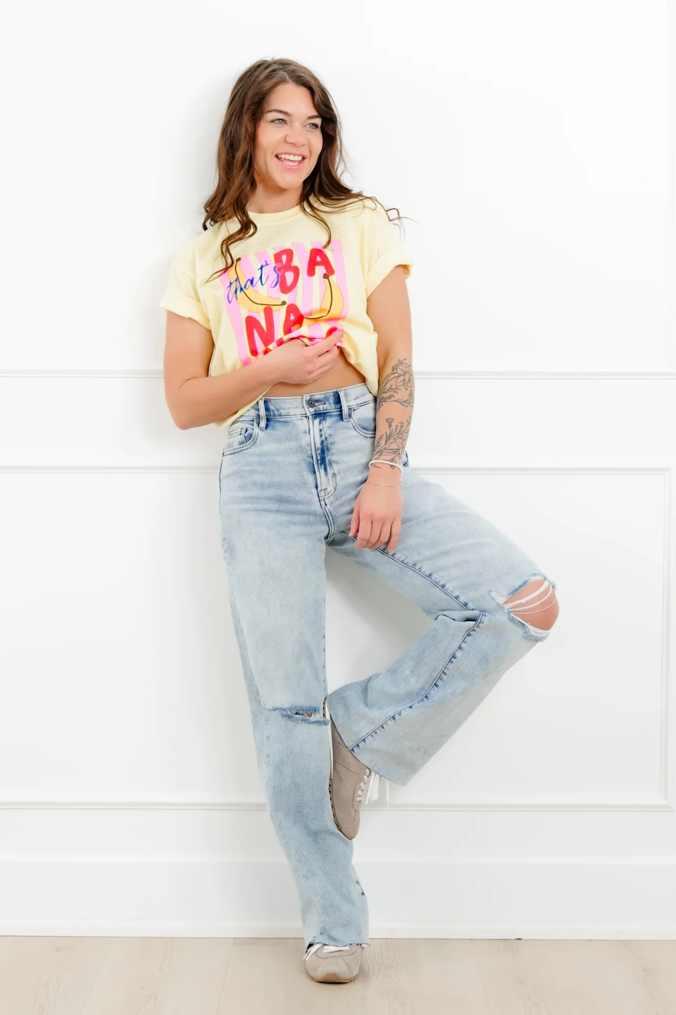 Hidden High Rise Light Wash Distressed Dad Jeans - Image 2