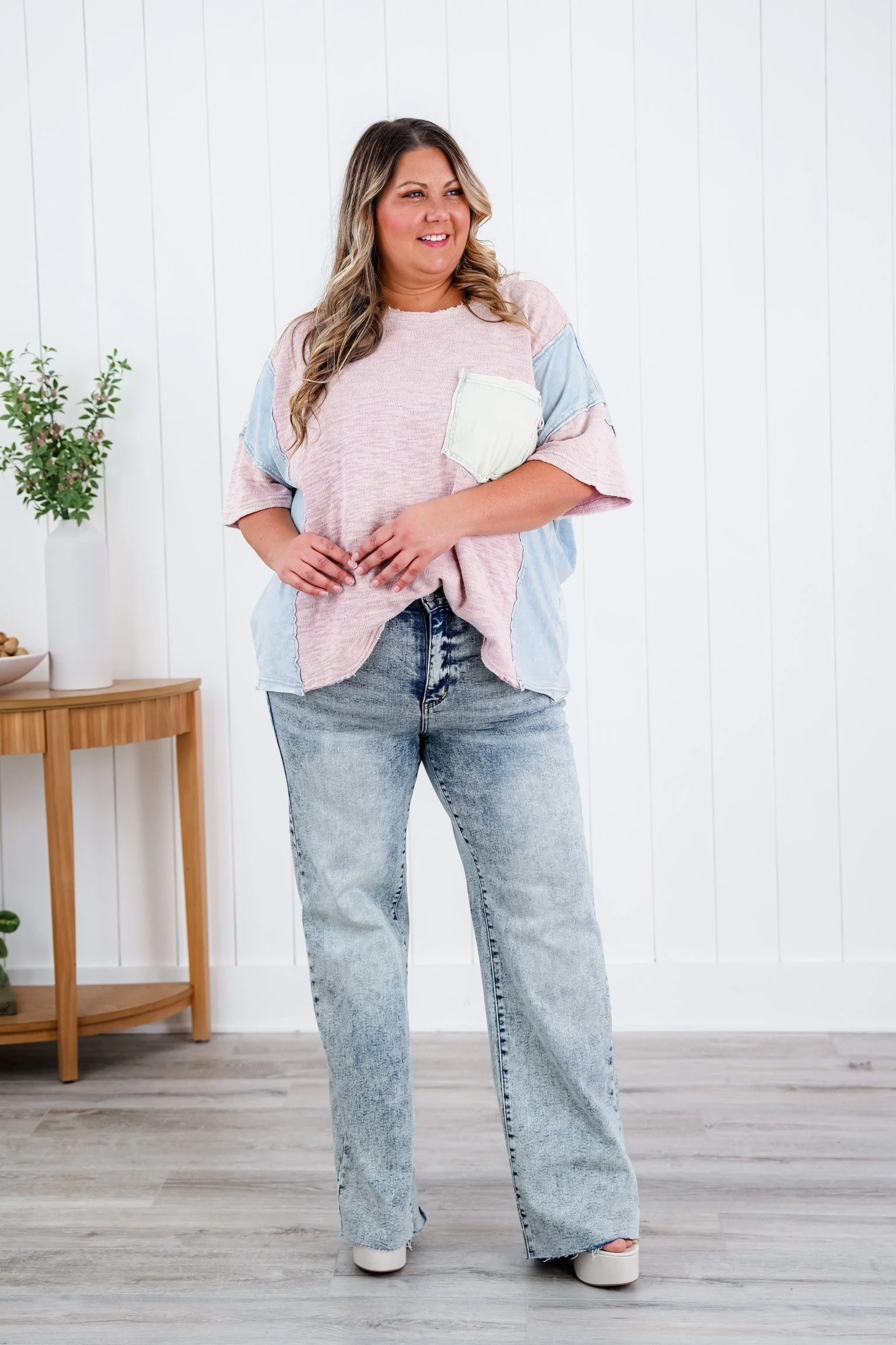 Judy Blue  Bad Blood High Rise Light Mineral Wash Raw Hem Wide Leg Jeans - Image 14