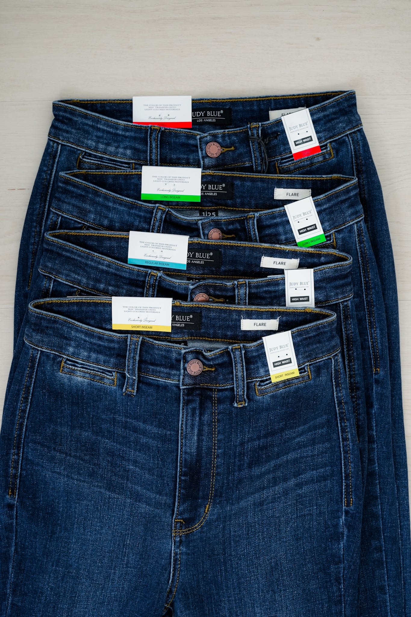 Judy Blue "The Sadie" Multi Inseam High Rise Dark Wash Trouser Flare Jeans - Image 15