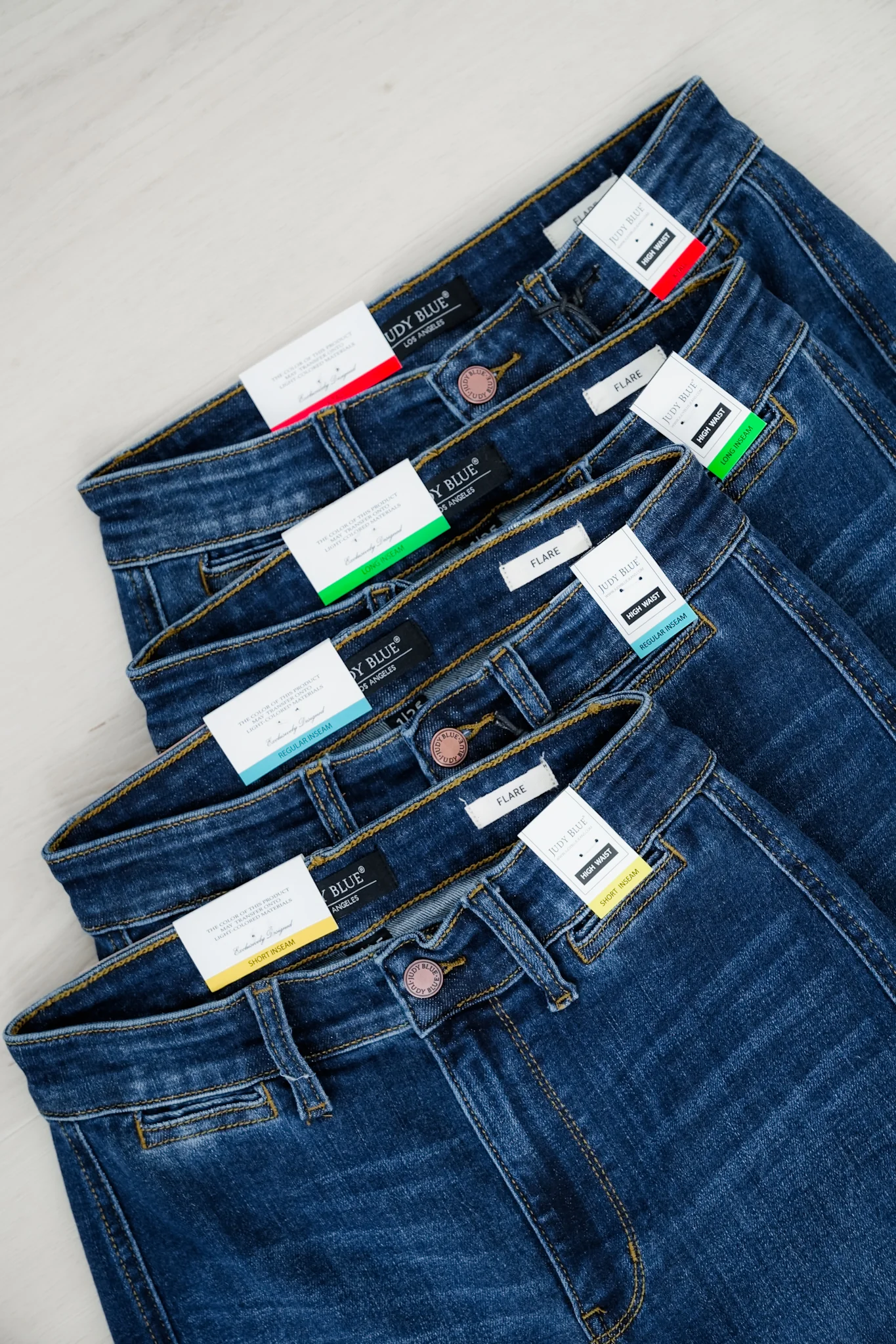 Judy Blue "The Sadie" Multi Inseam High Rise Dark Wash Trouser Flare Jeans - Image 16