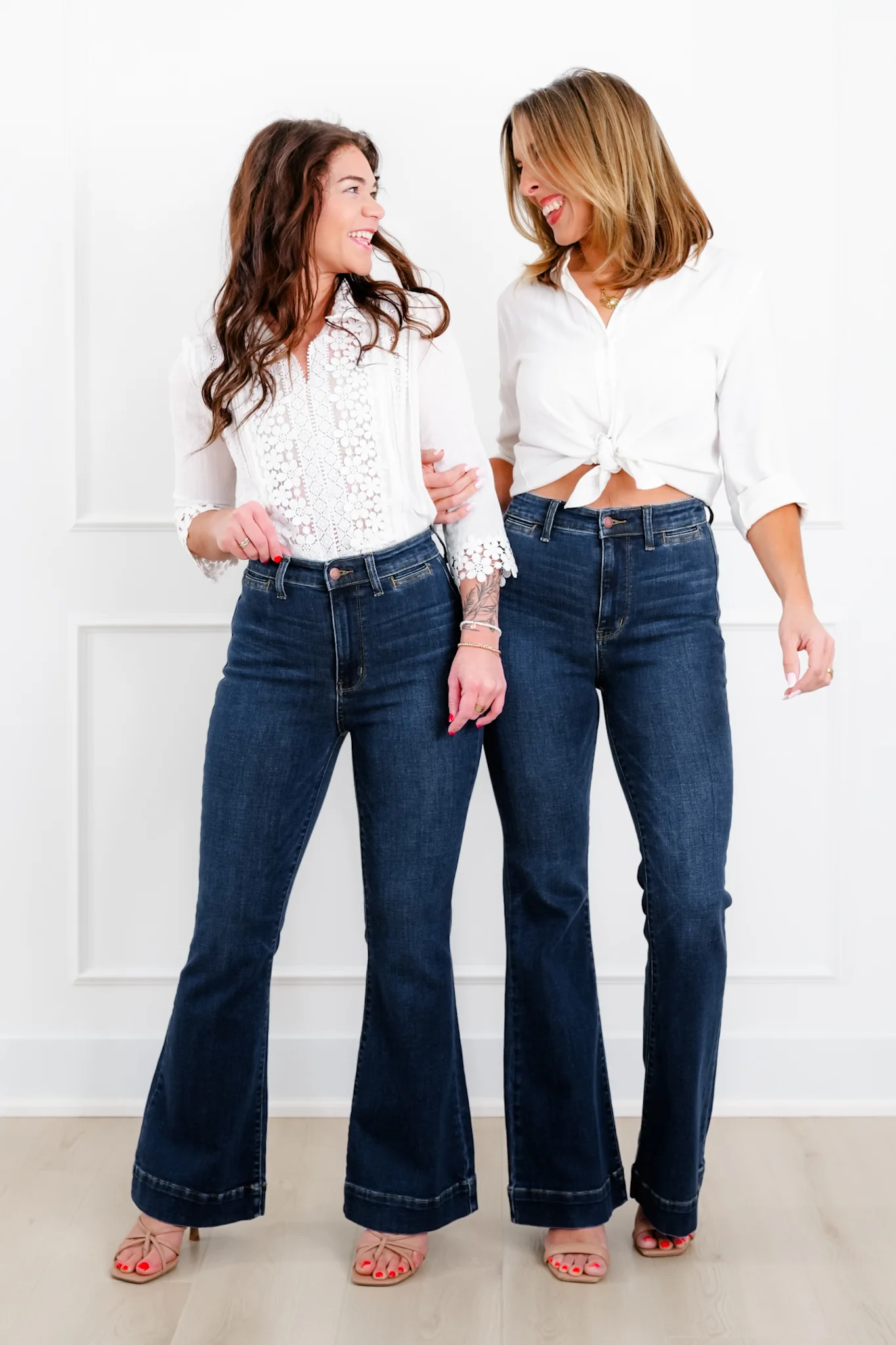 Judy Blue "The Sadie" Multi Inseam High Rise Dark Wash Trouser Flare Jeans - Image 5