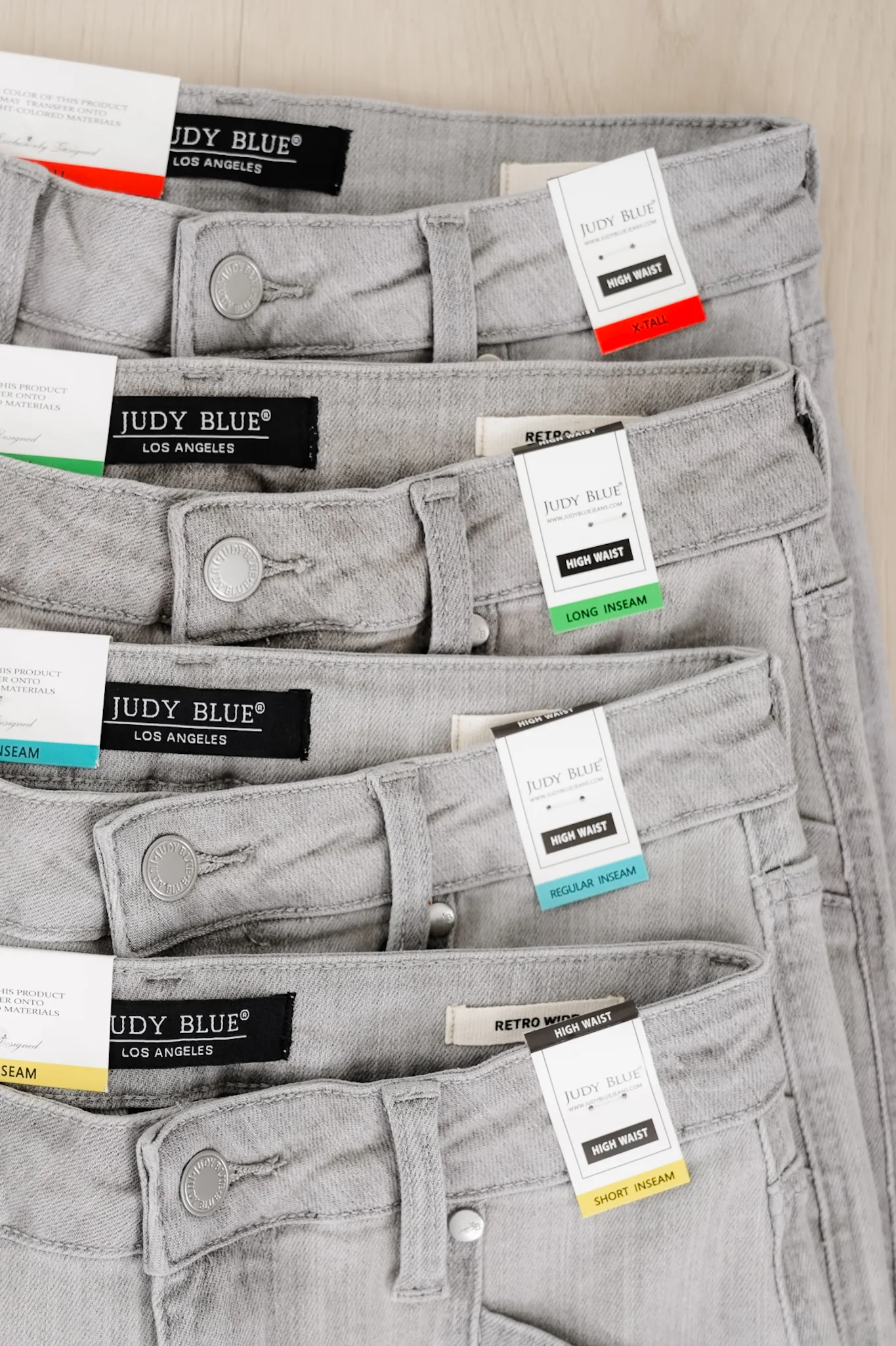 Judy Blue The Anastasia Multi Inseam High Rise Grey Retro Wide Leg Jeans - Image 16