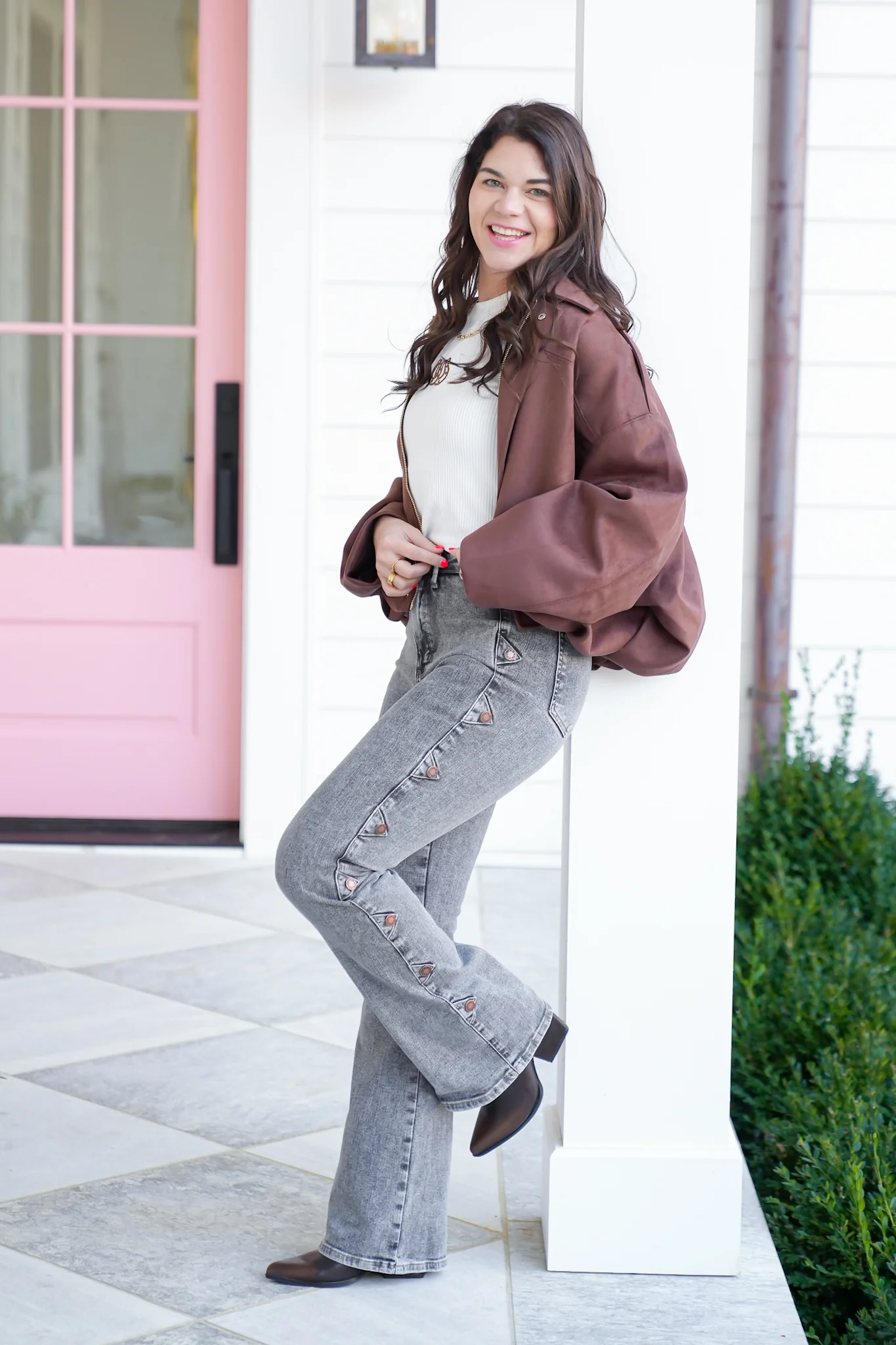 Judy Blue High Rise Grey Tummy Control Bootcut Jeans with Western Side Seam - Image 6
