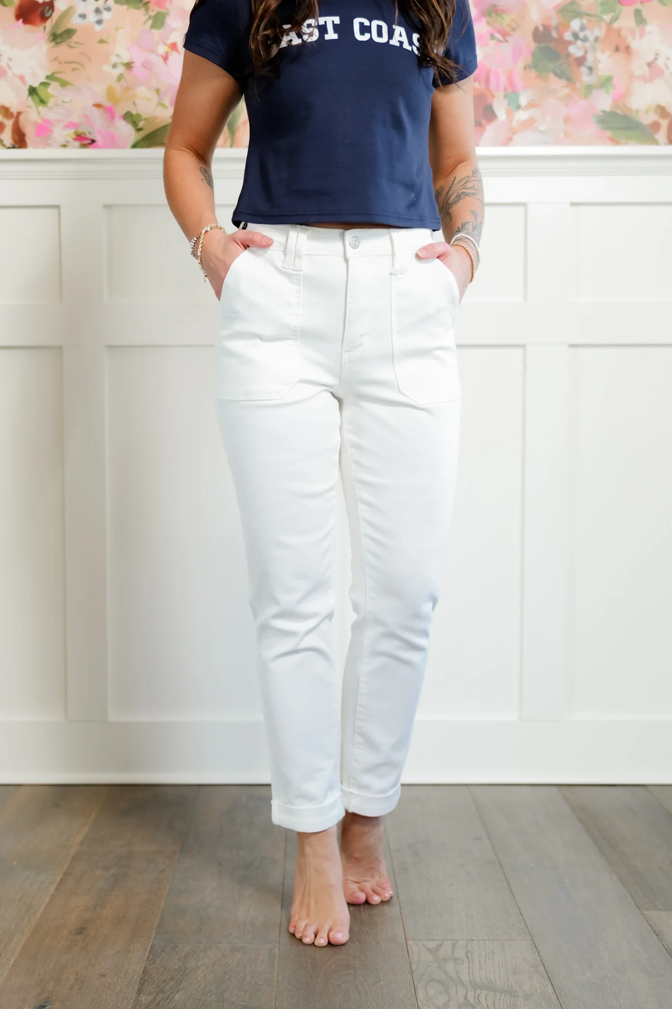 Judy Blue High Rise White Aurora Weekender Jean - Image 4