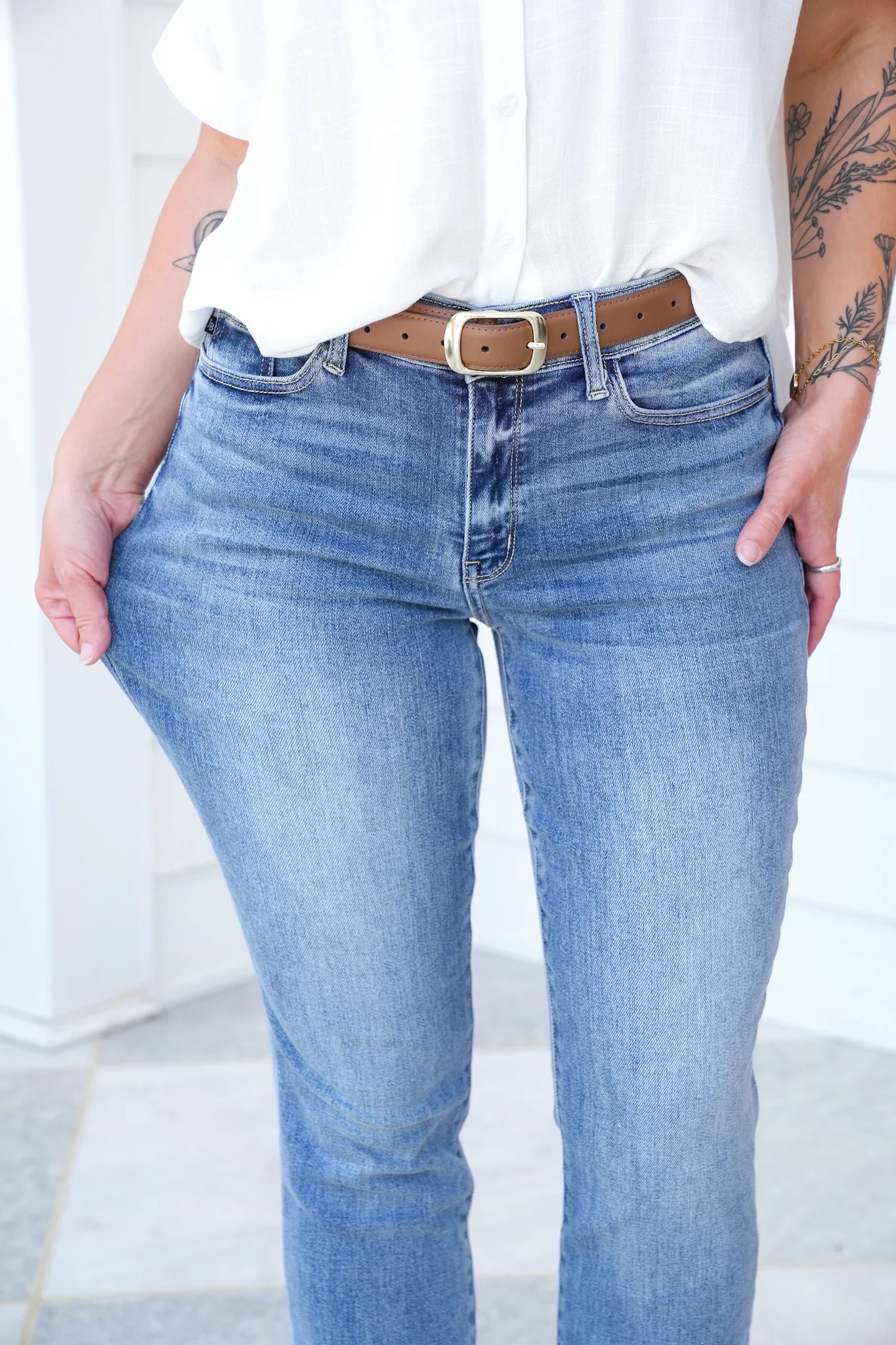 Judy Blue Work From Home Mid Rise Bleach Washed Boyfriends - Image 14