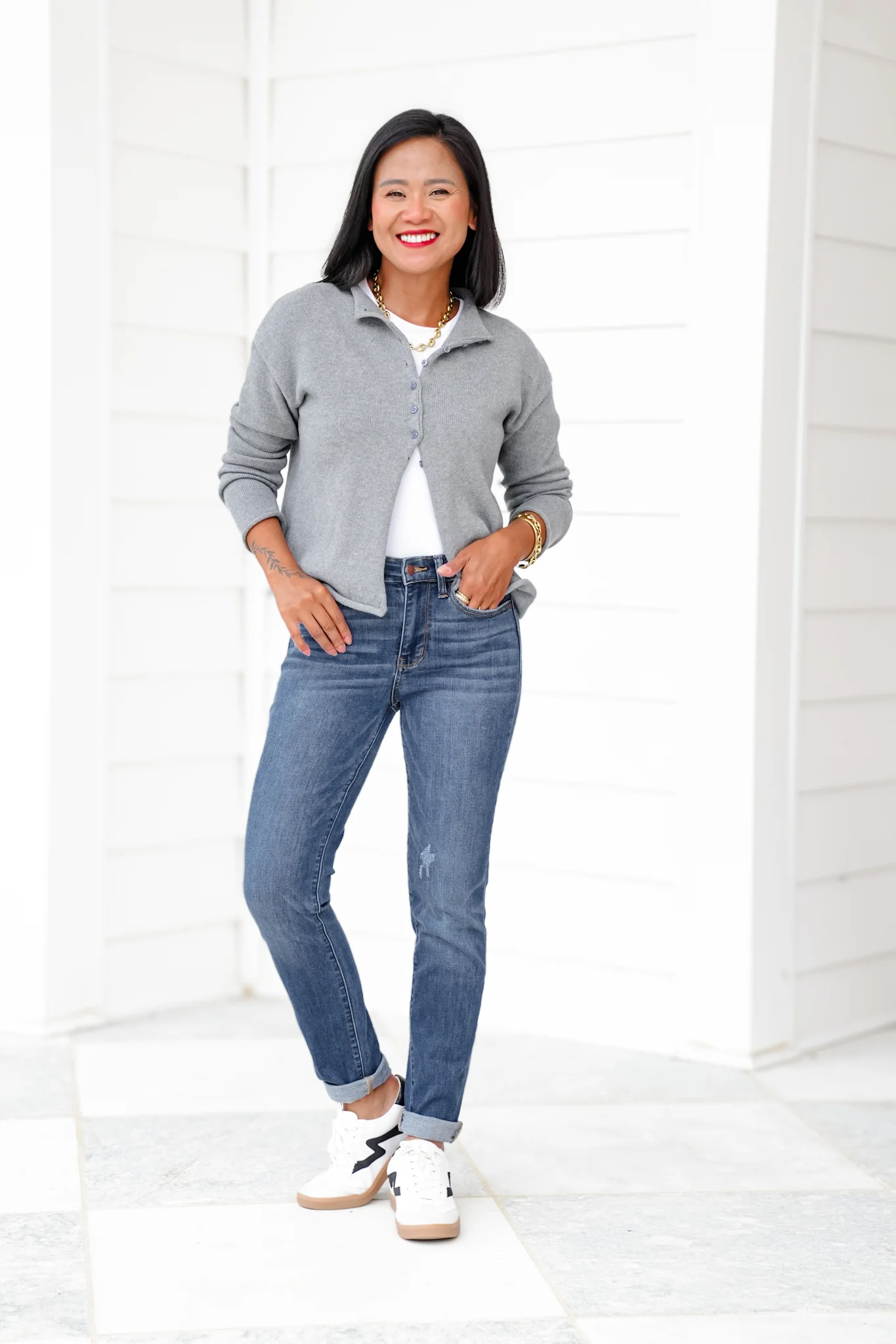 Judy Blue Meant To Be Mid Rise Dark Wash Multiple Inseam Relaxed Fit Jeans - Image 5