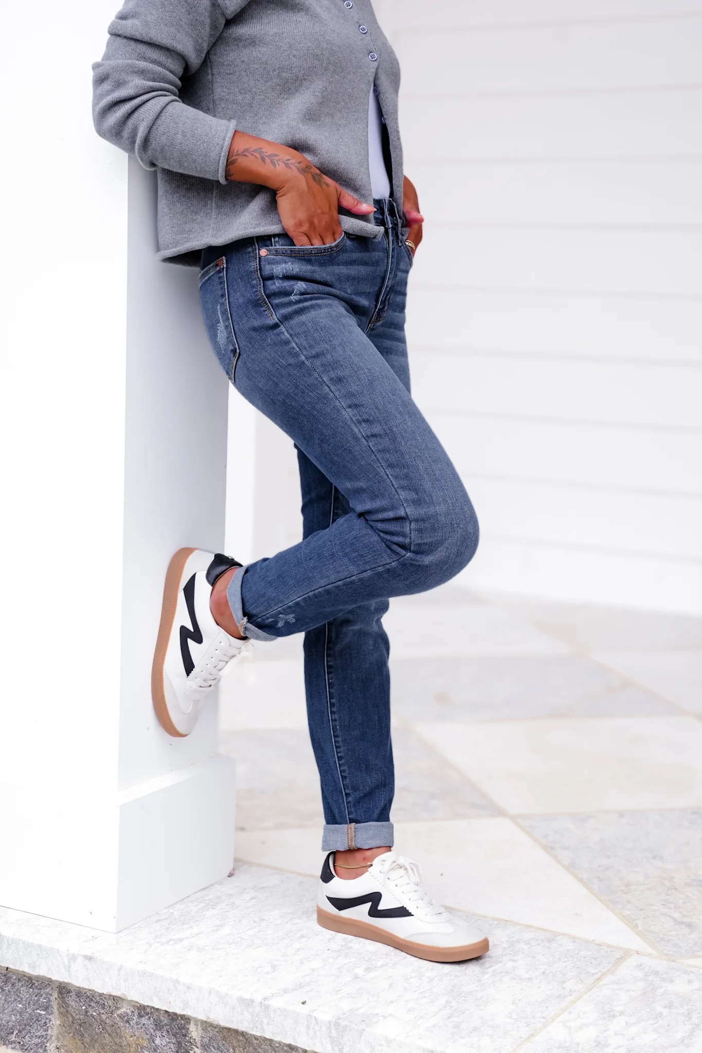Judy Blue Meant To Be Mid Rise Dark Wash Multiple Inseam Relaxed Fit Jeans - Image 8