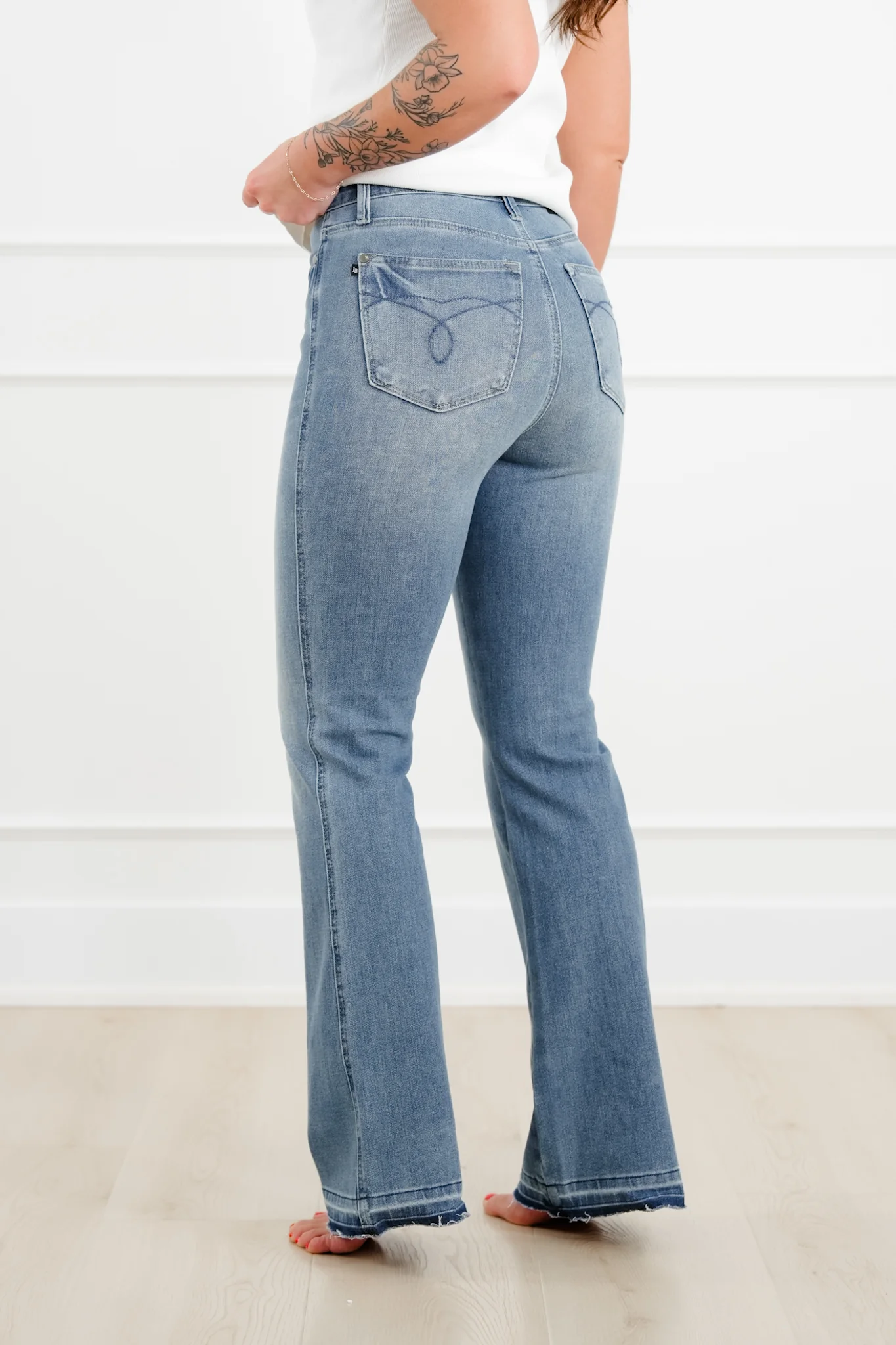 Judy Blue Mid Rise Medium Wash Tummy Control Slim Bootcut Jeans - Image 5
