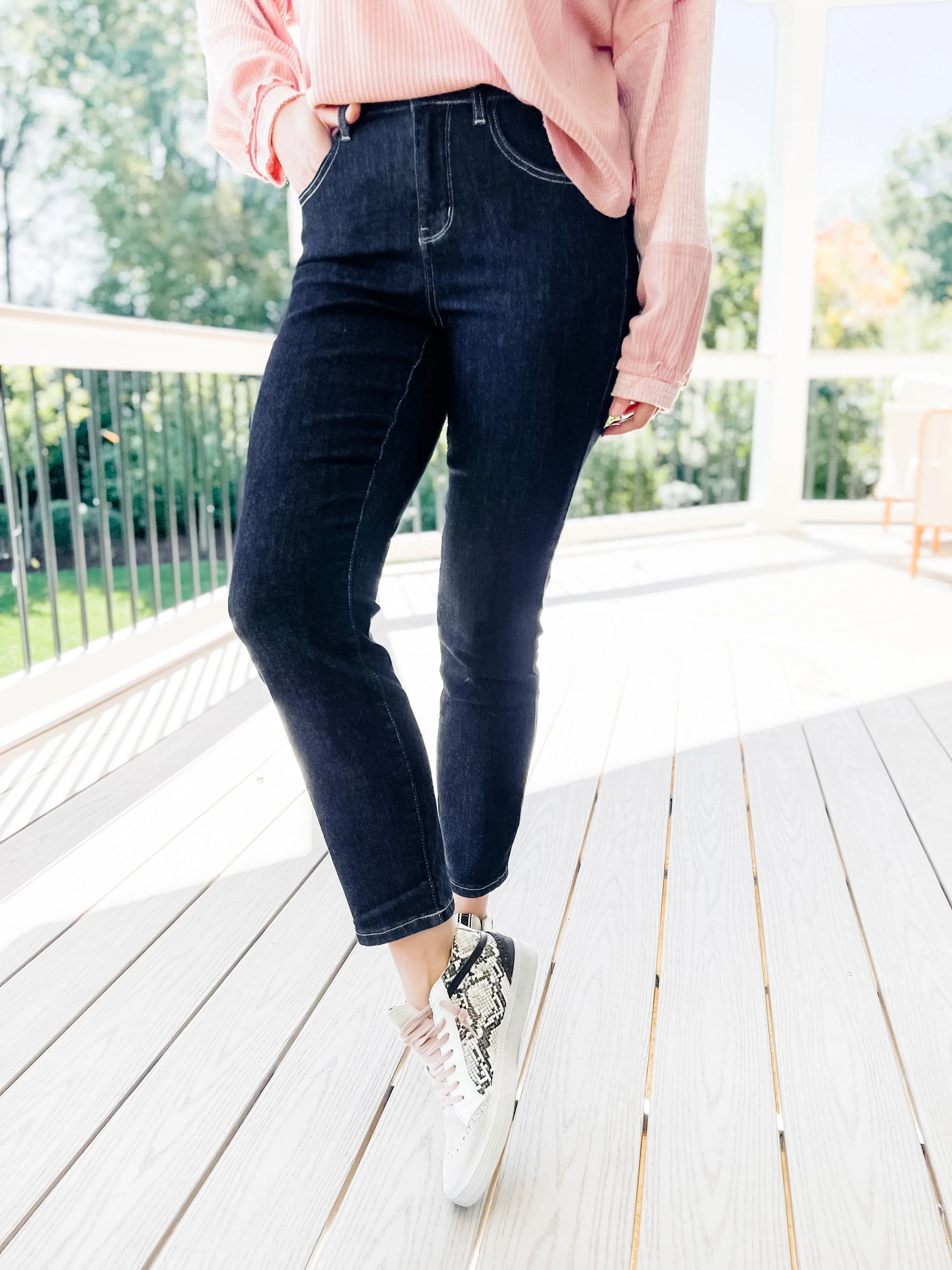Judy Blue MidNight Dark Wash Rinse Mom Jeans - Image 10