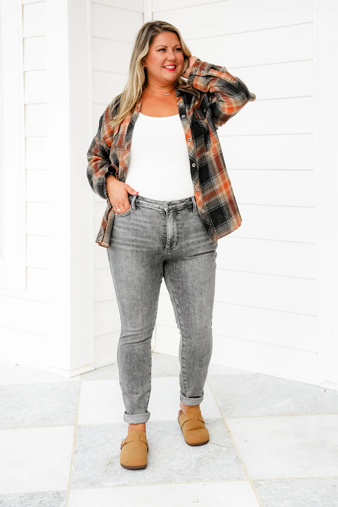 Judy Blue Smoke Show Mid Rise Grey Tummy Control Skinny Jeans with Shield Pockets - Image 6