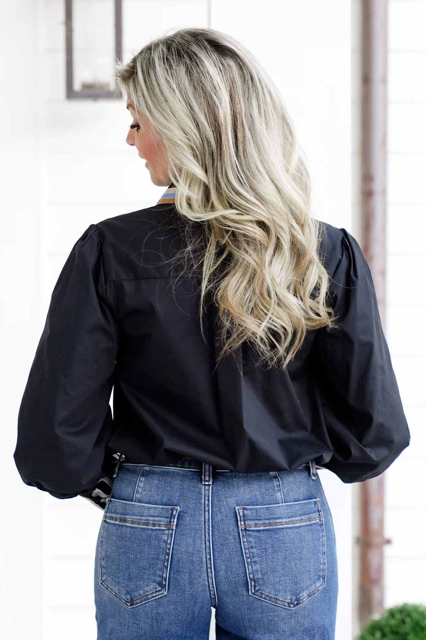 Long Sleeve Button Down Top with Embroidered Accents - Image 6