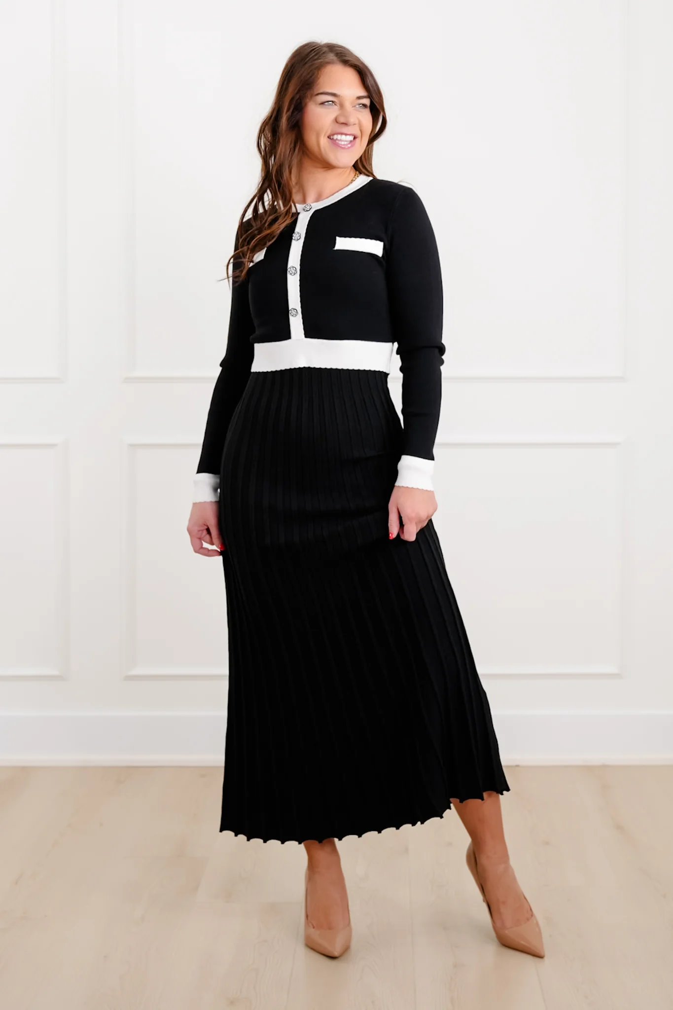 Long Sleeve Midi Sweater Dress - Image 5