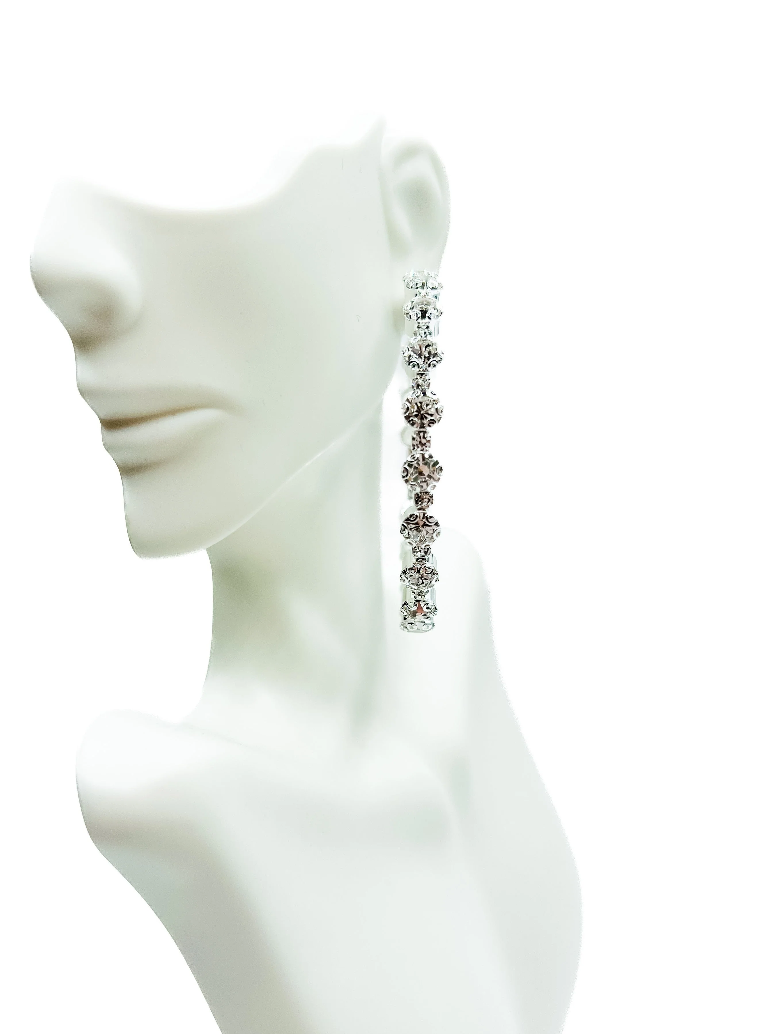 Love, Poppy Bling Crystal Paved Hoop Earring (Multiple Colors) - Image 3
