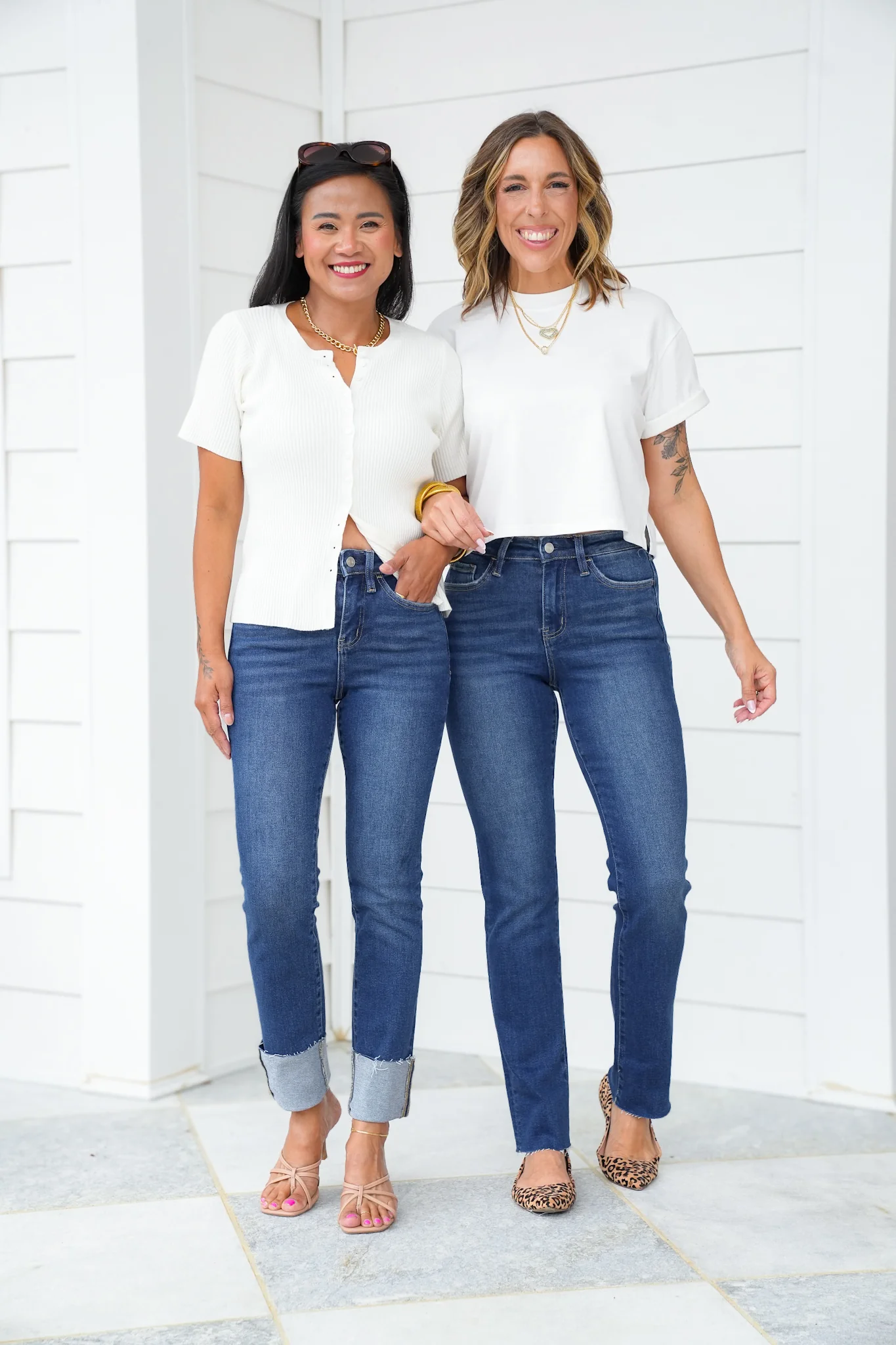 Lovervet High Rise Dark Wash Cuffed Slim Straight Leg Jeans - Image 12