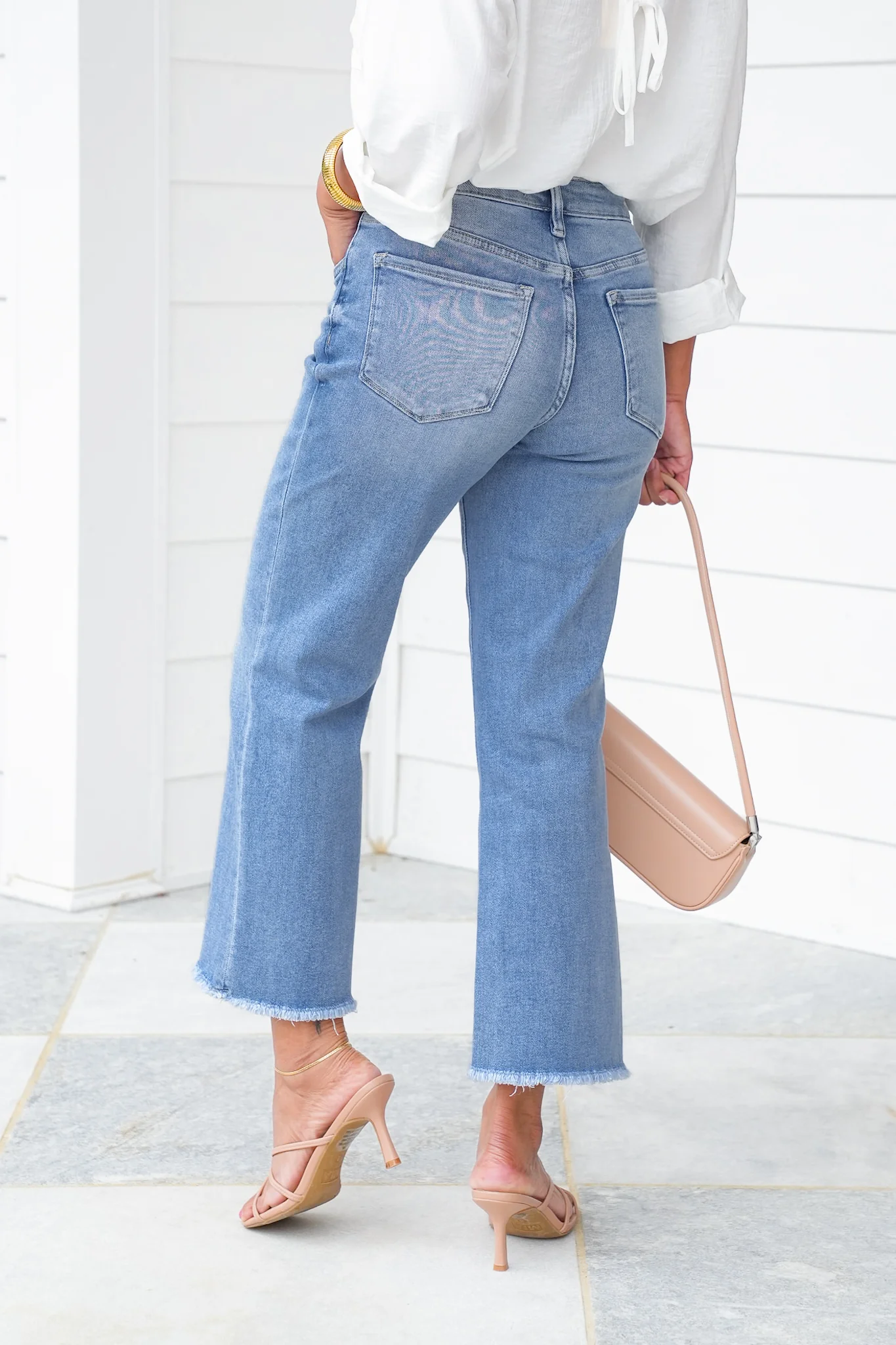 Lovervet High Rise Medium Wash Cropped Slim Wide Leg Jeans - Image 6