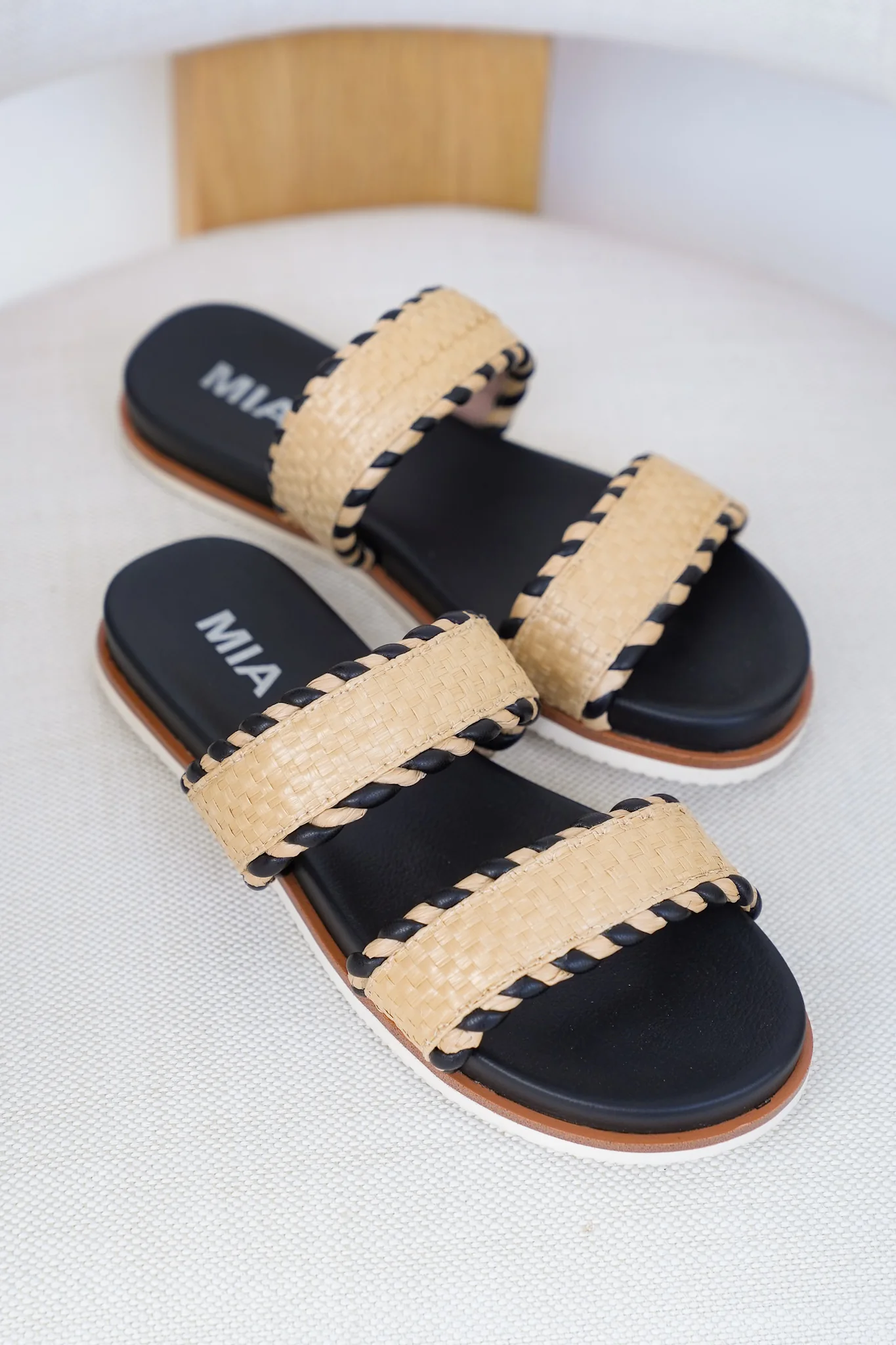 MIA Braided Double Strap Woven Slide Sandal - Image 4
