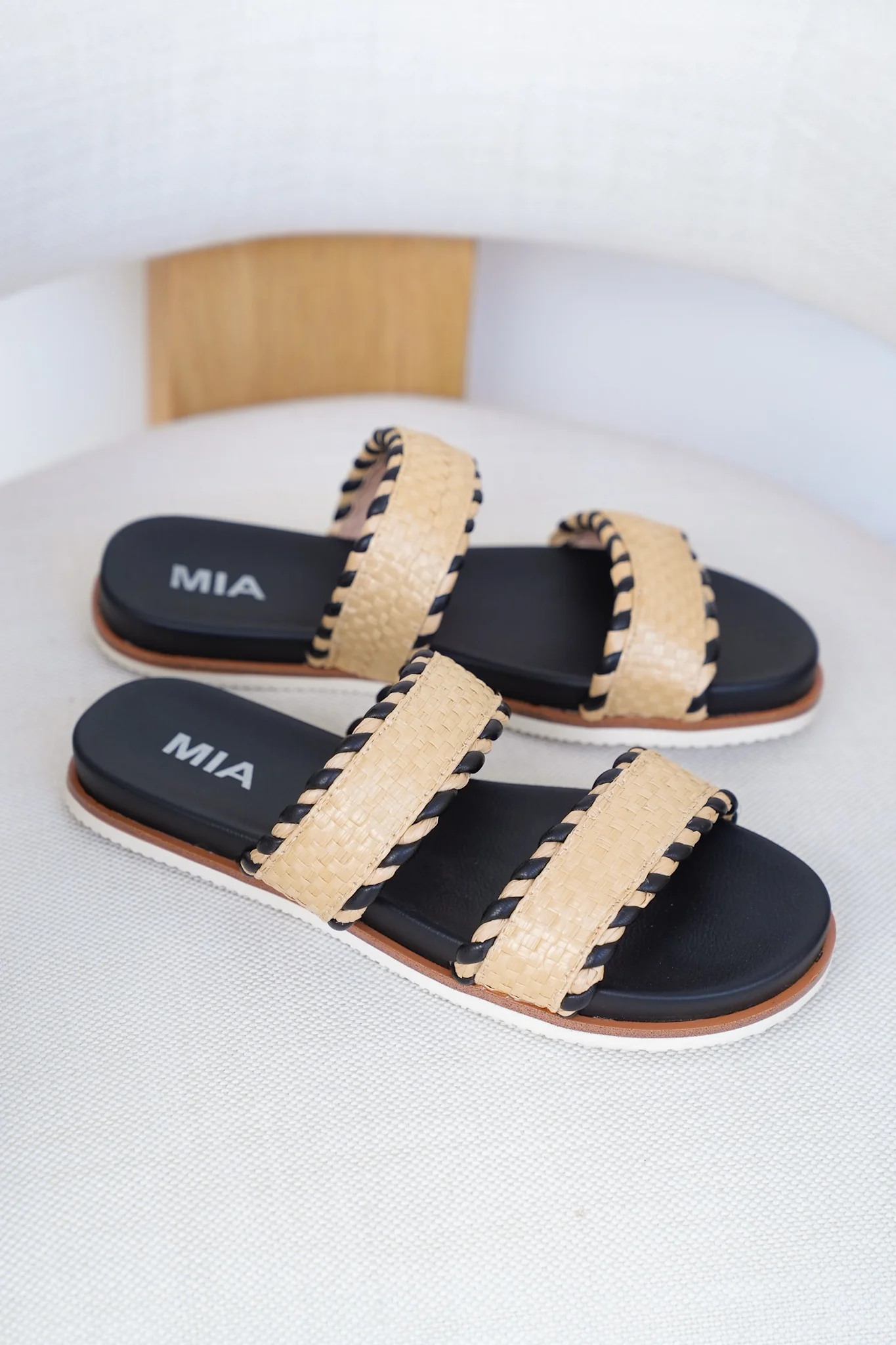 MIA Braided Double Strap Woven Slide Sandal - Image 7