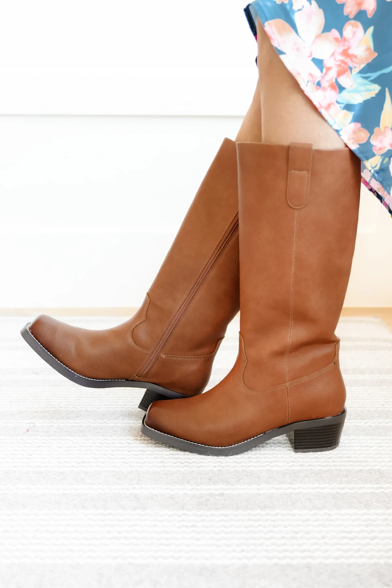 MIA Chic Pull On Knee High Boot with Stacked Heel - Image 3