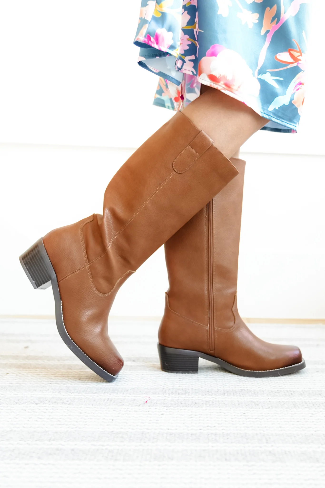 MIA Chic Pull On Knee High Boot with Stacked Heel - Image 6
