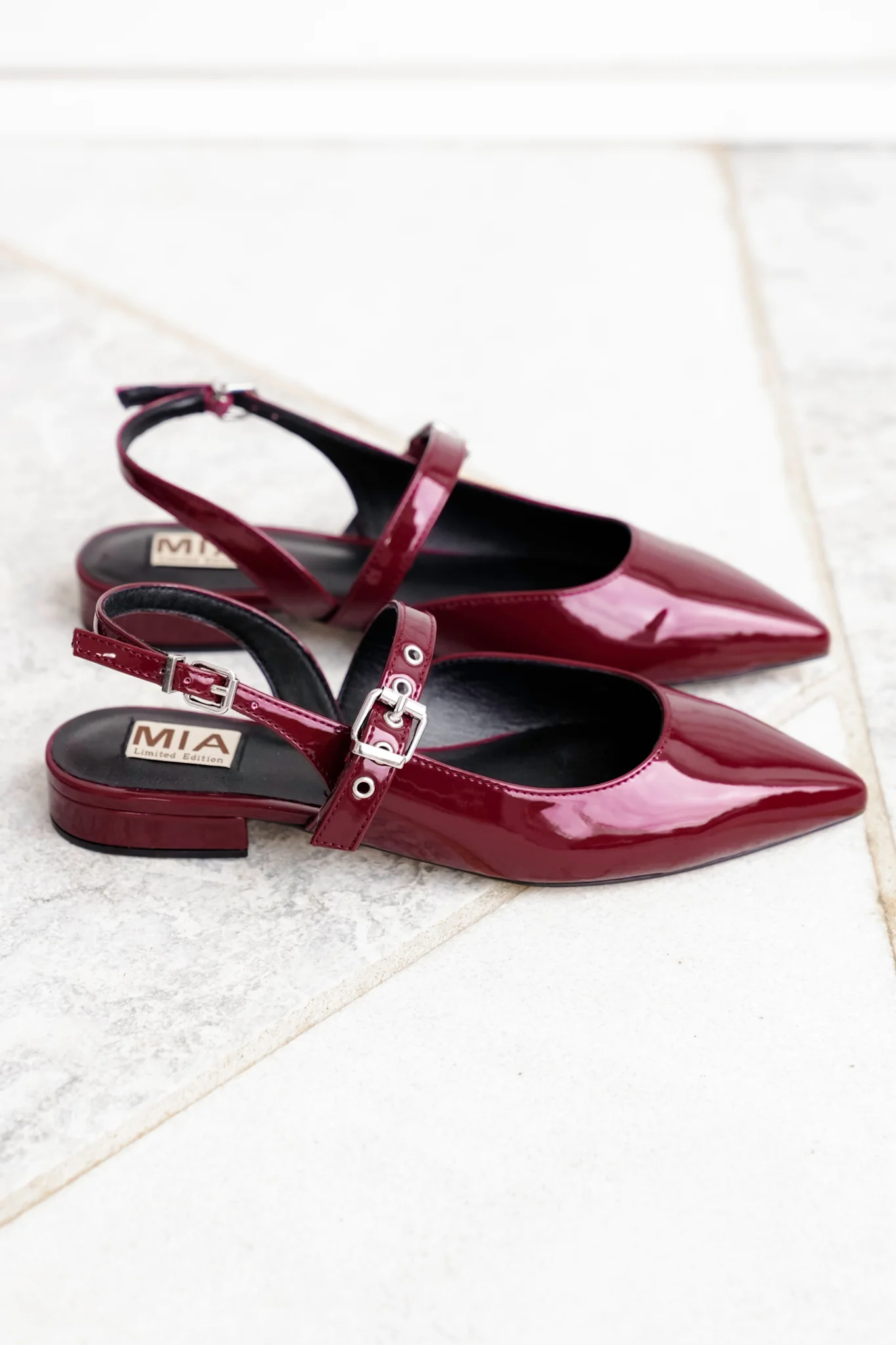 MIA Pointed Toe Slingback Flats with Adjustable Buckles - Image 5