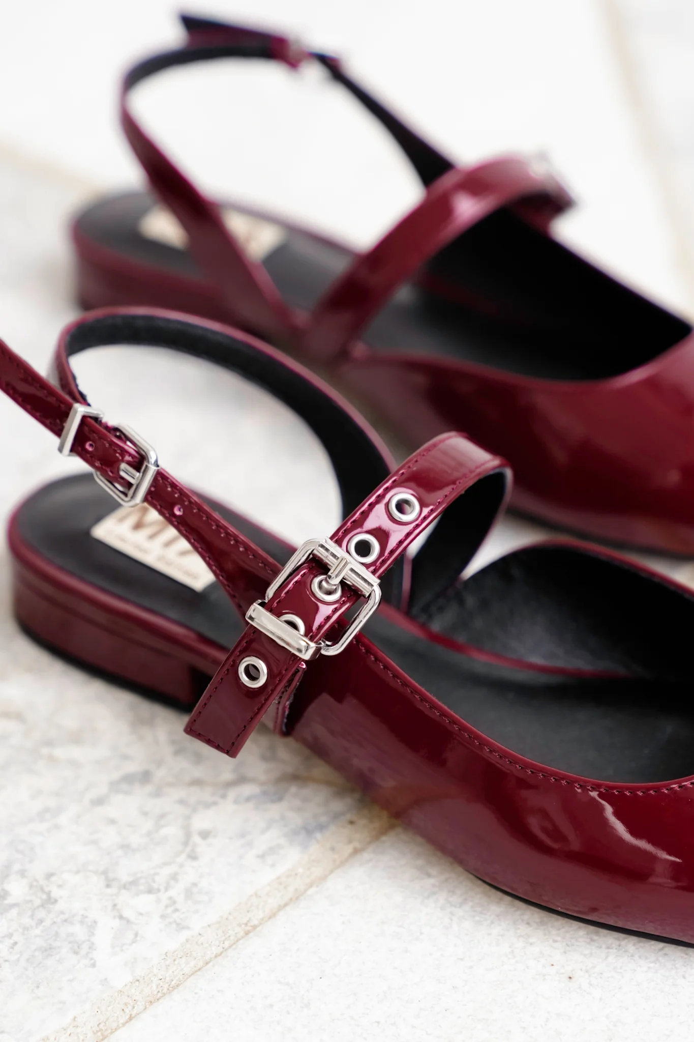 MIA Pointed Toe Slingback Flats with Adjustable Buckles - Image 6