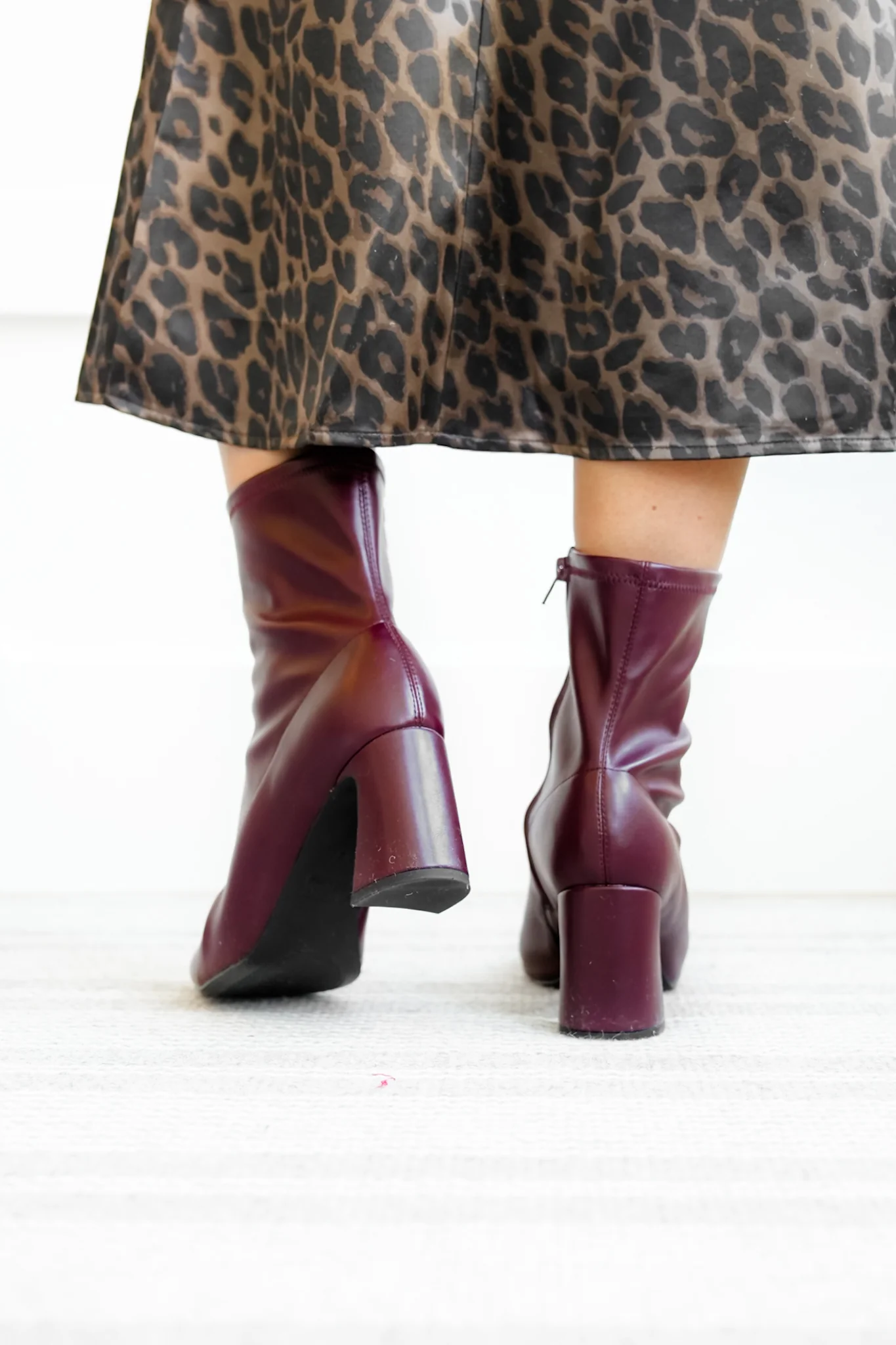 MIA Sleek Vegan Leather Block Heel Ankle Boot - Image 6