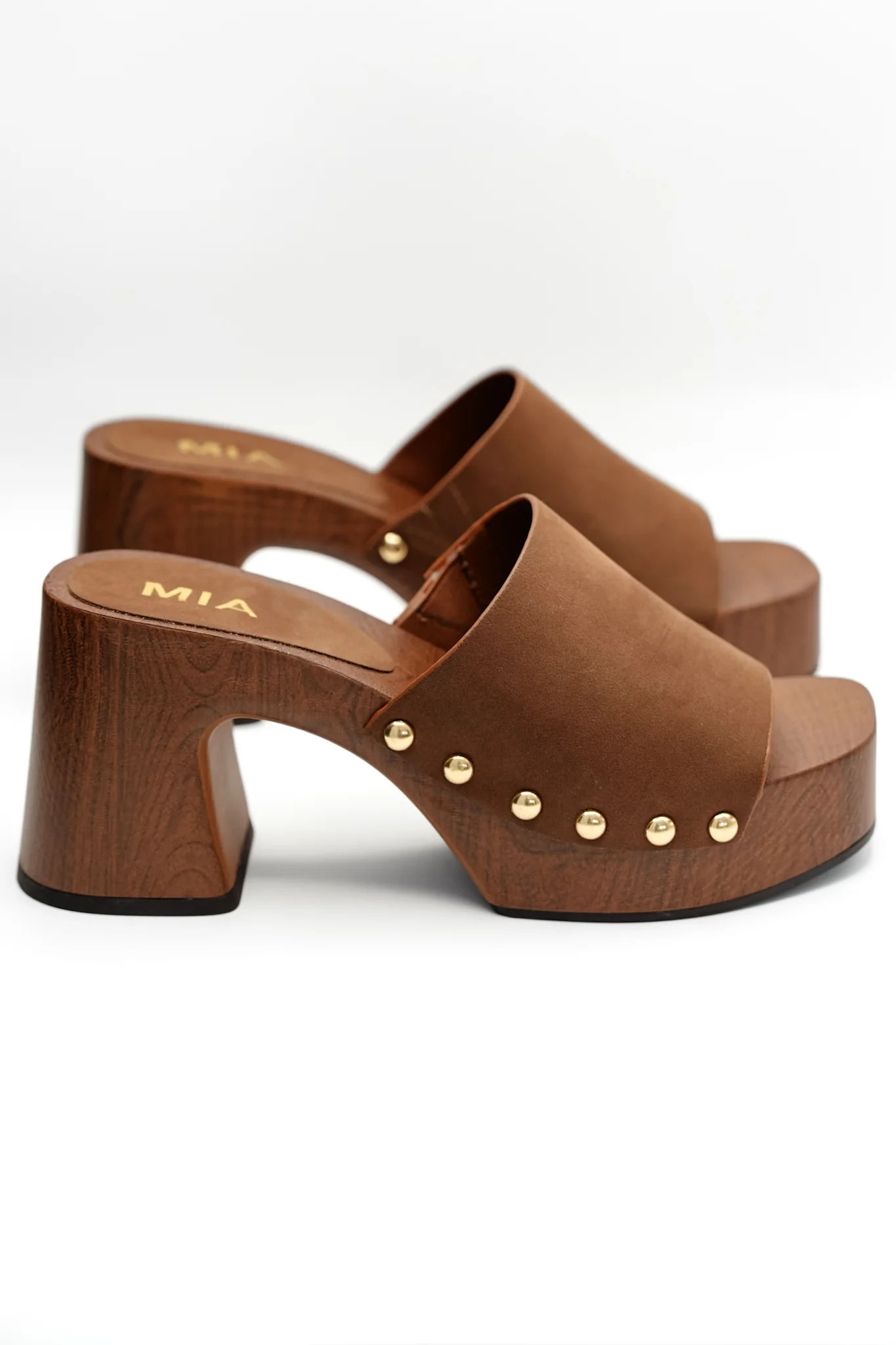 MIA Studded Platform Clog Mule with Block Heel - Image 3