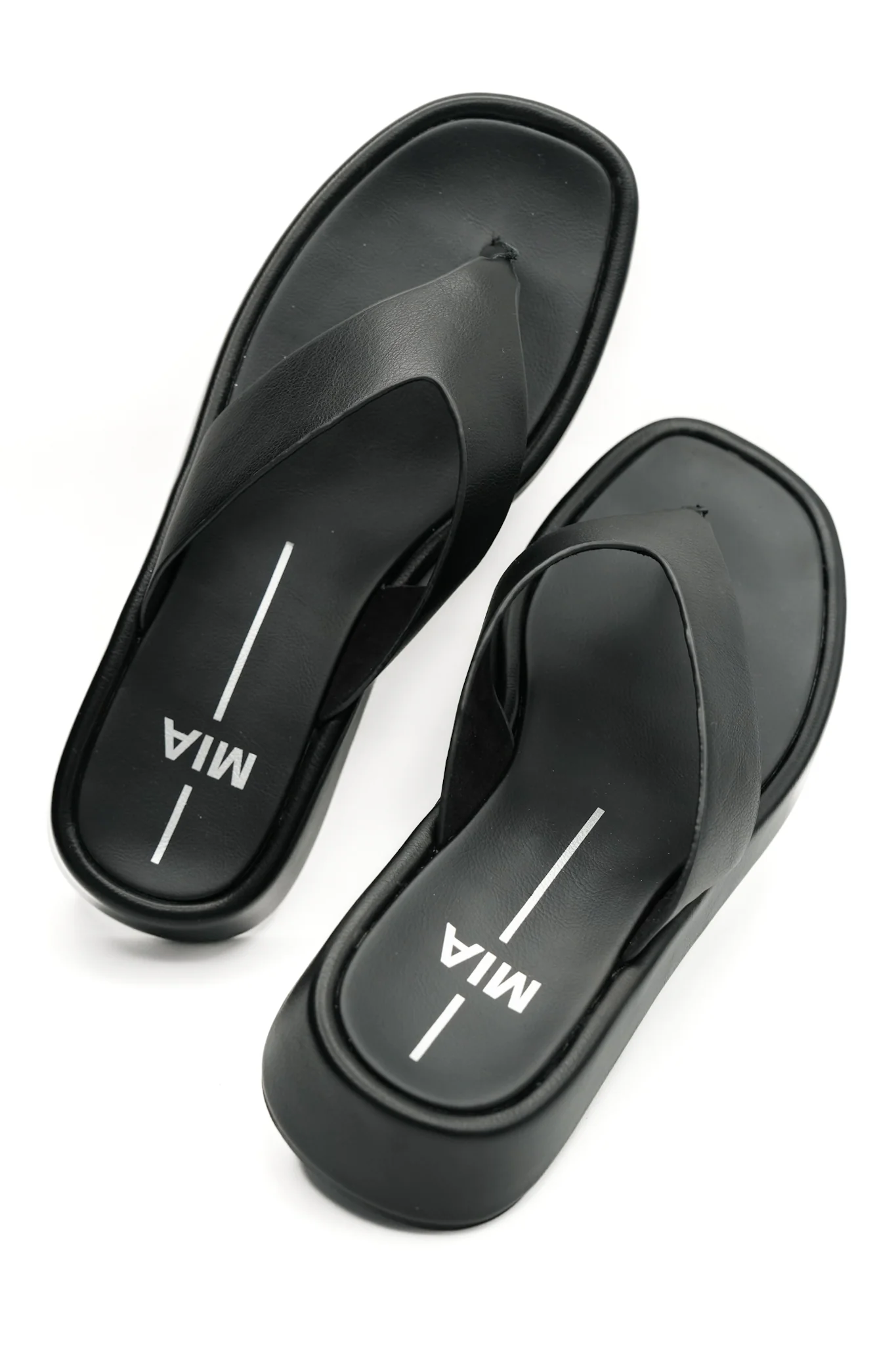 MIA Vegan Leather Wide Strap Platform Thong Sandal