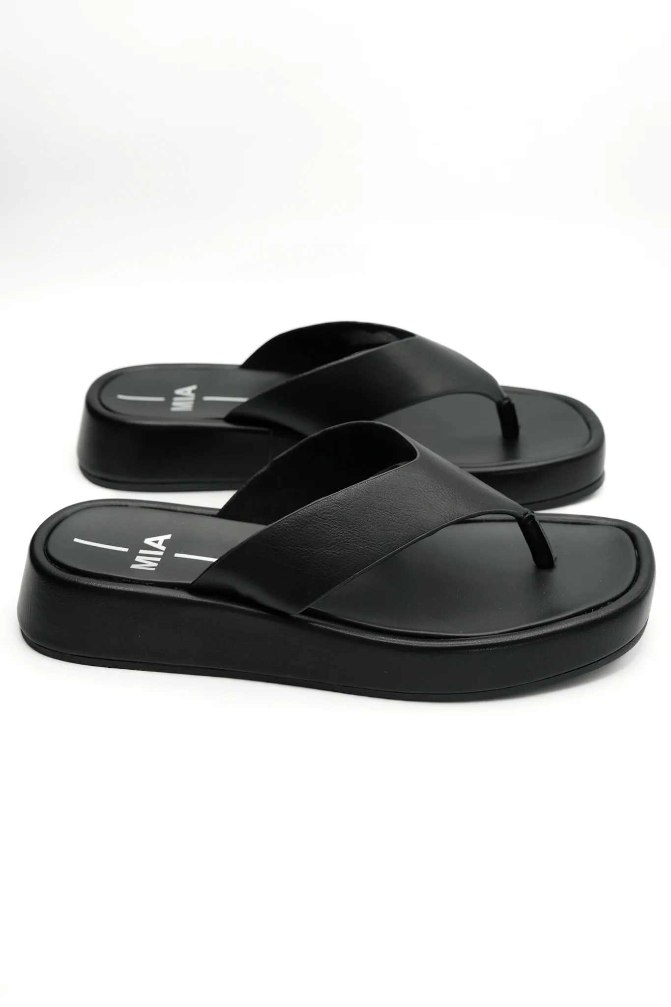 MIA Vegan Leather Wide Strap Platform Thong Sandal - Image 2