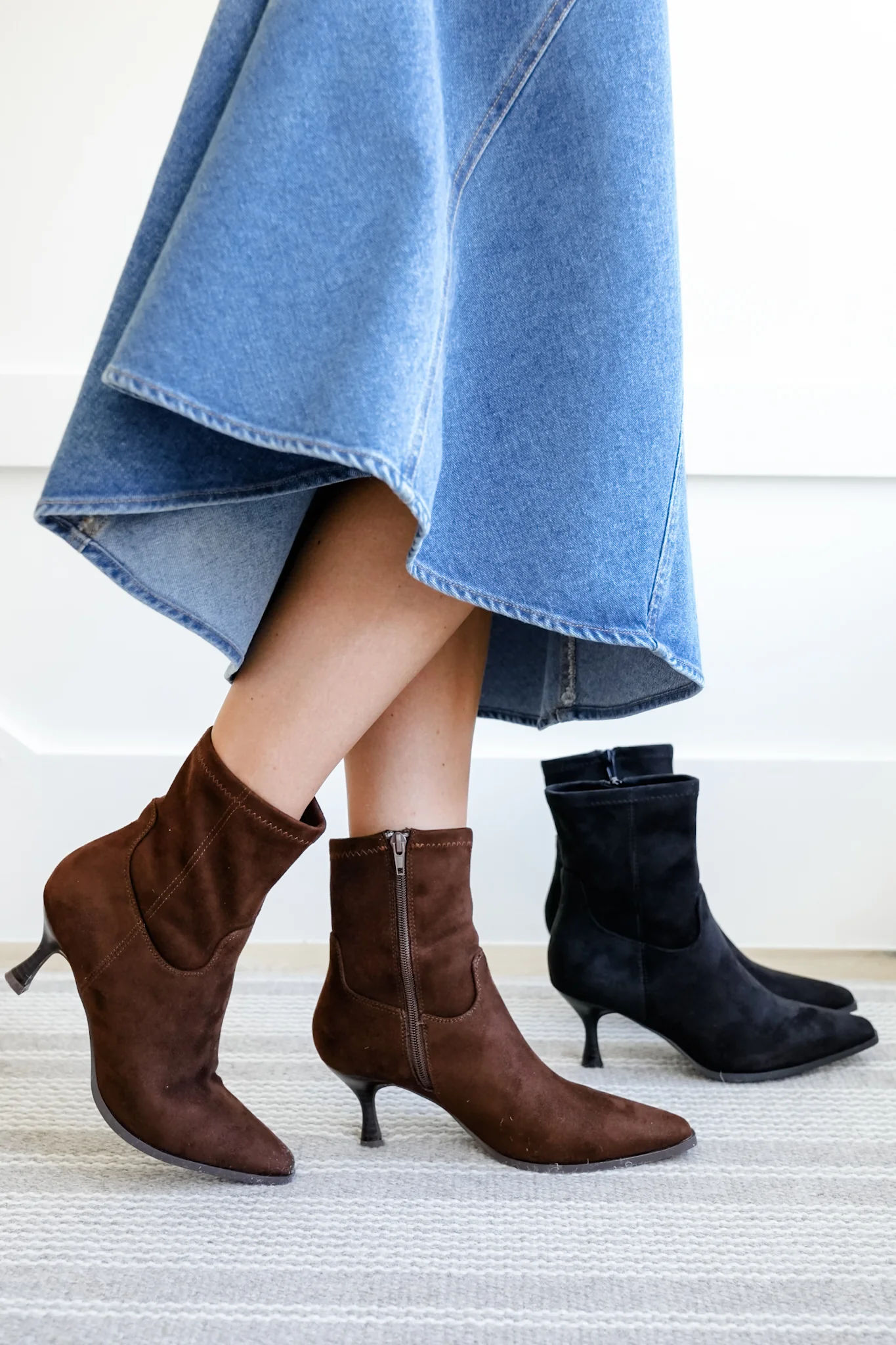 MIA Vegan Suede Pointed Toe Ankle Boot