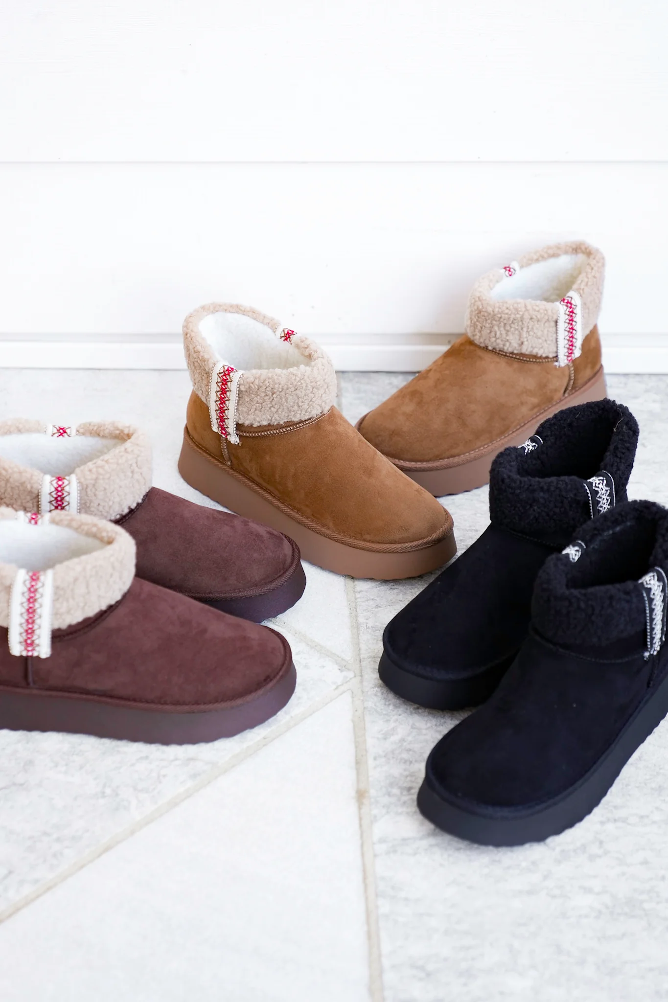 MIA Vegan Suede Sherpa Ankle Boot