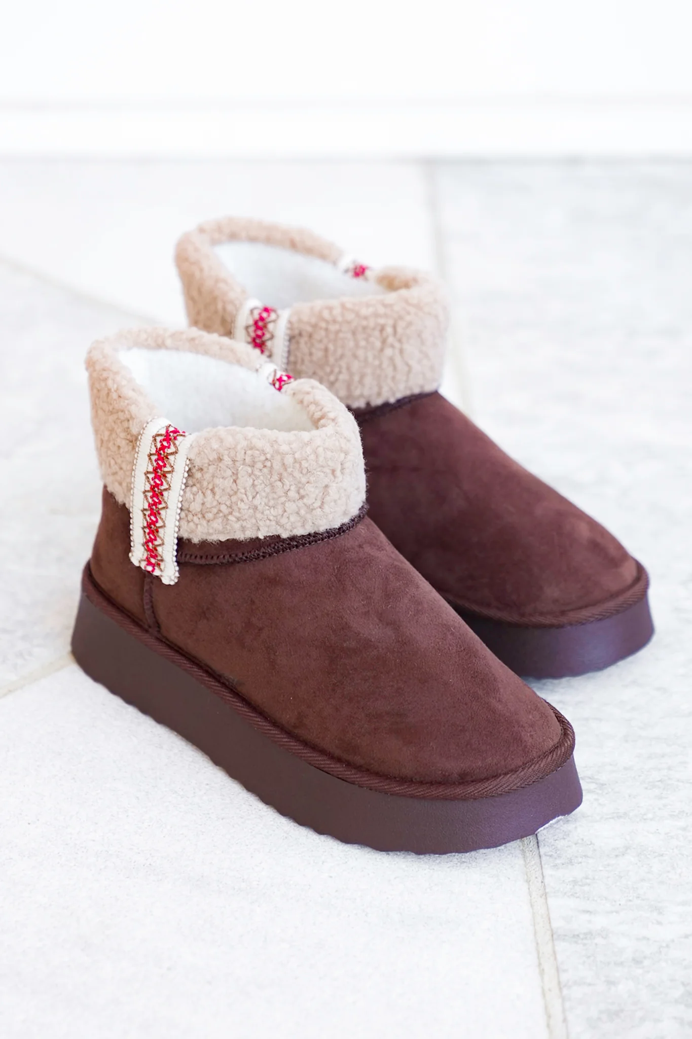 MIA Vegan Suede Sherpa Ankle Boot - Image 2