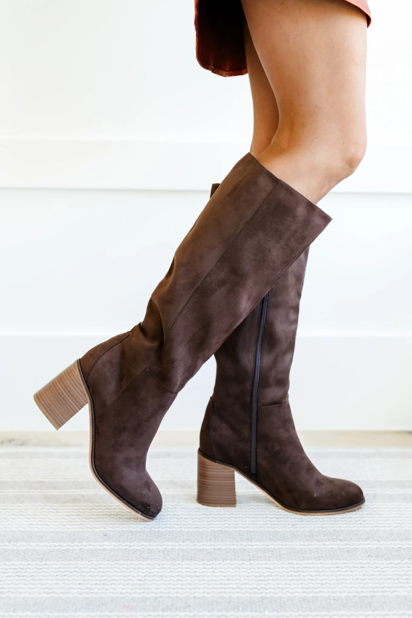 MIA Vegan Suede Tall Boot with Block Heel - Image 2