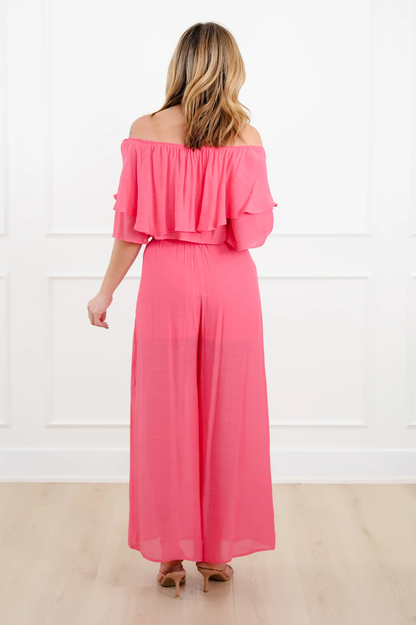 Off Shoulder Ruffle Top and Pant Set - Image 7