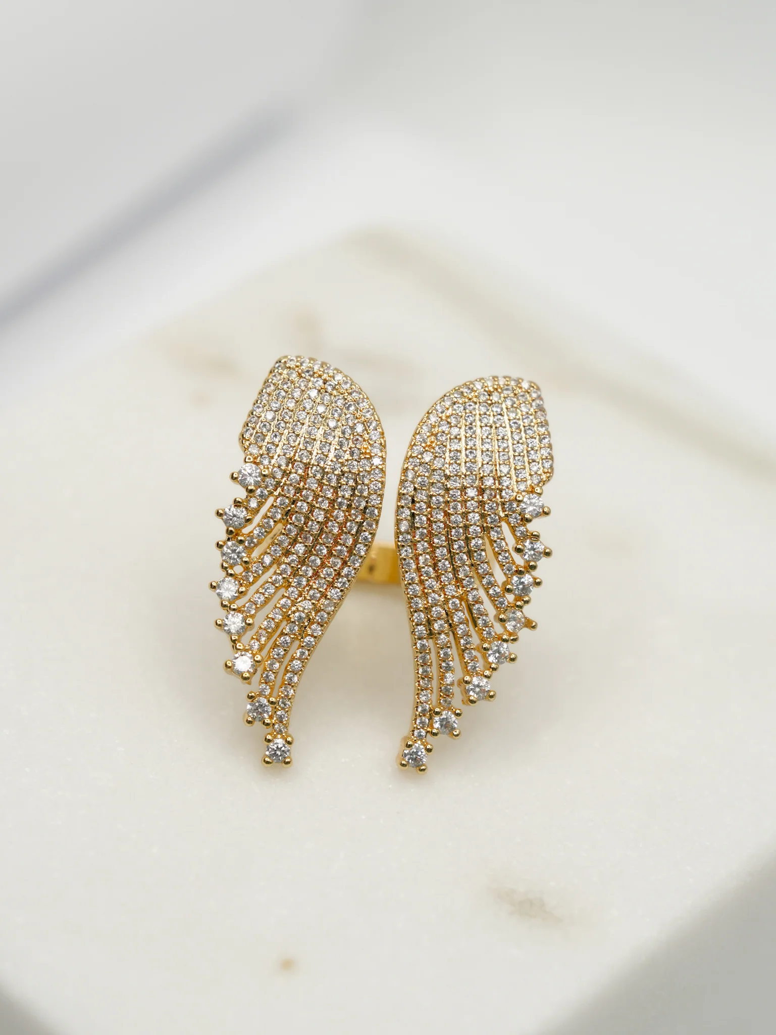 CZ Angel Wings Ring - Image 2