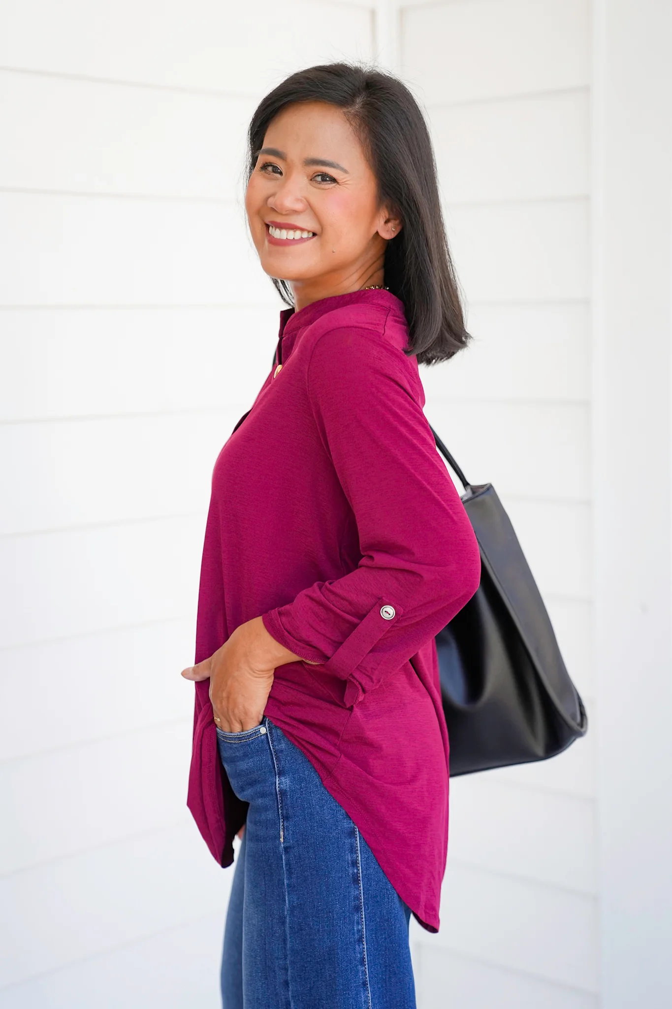 Door Buster! Plus/Reg 3/4 Sleeve Split Neck Tunic Top - Image 11