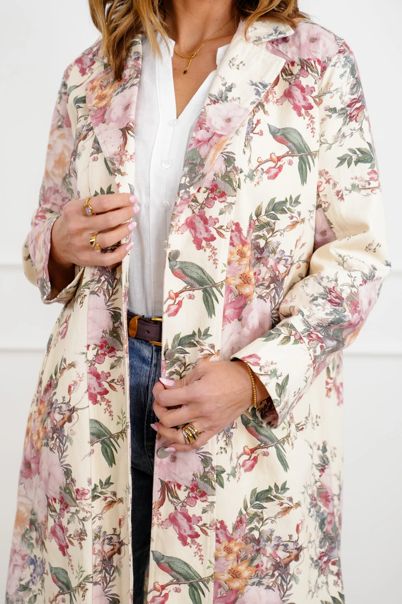 Plus/Reg Floral Print Long Sleeve Jacket - Image 5