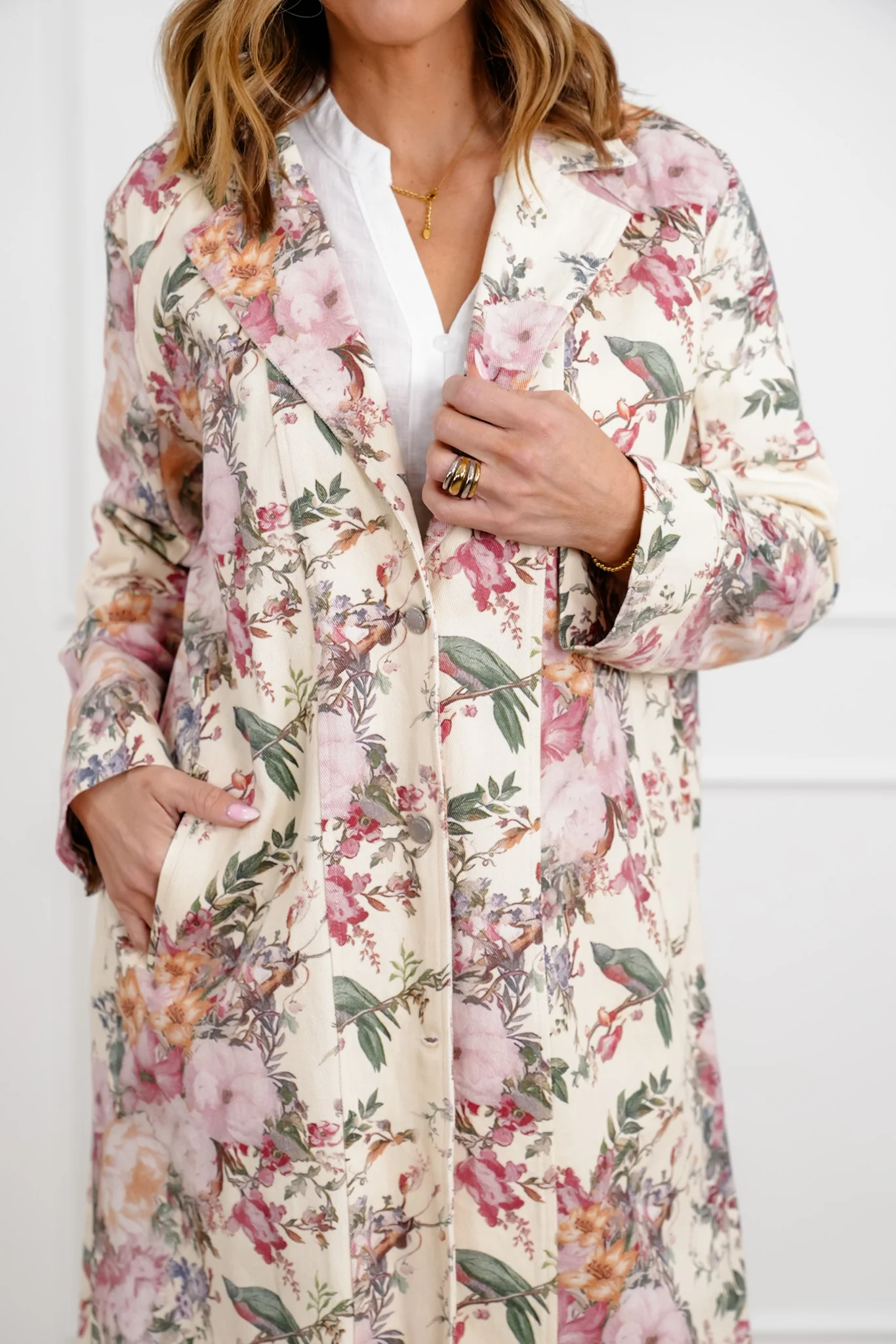 Plus/Reg Floral Print Long Sleeve Jacket - Image 6