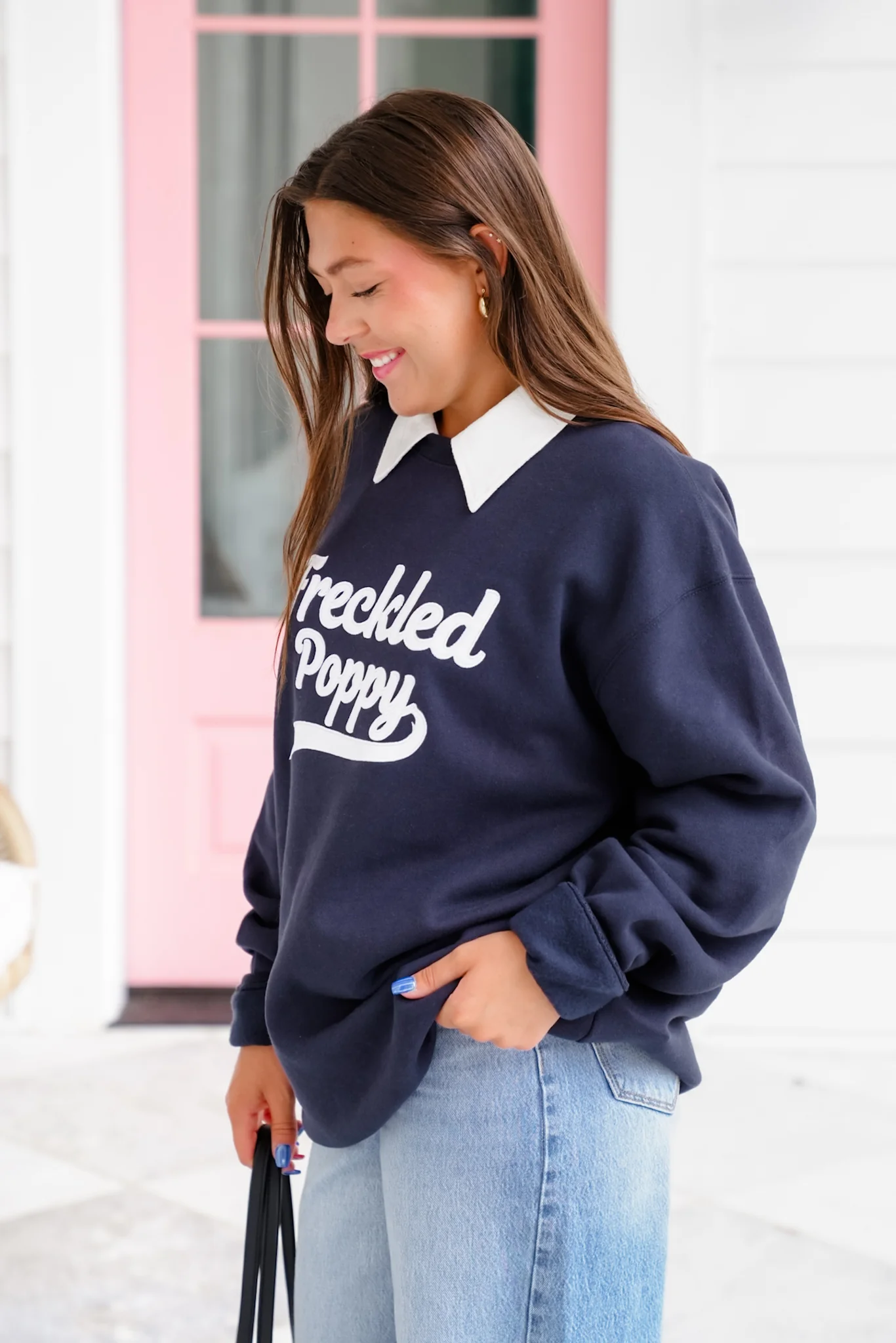 Plus/Reg Long Sleeve "Freckled Poppy" Graphic Sweatshirt - Image 3